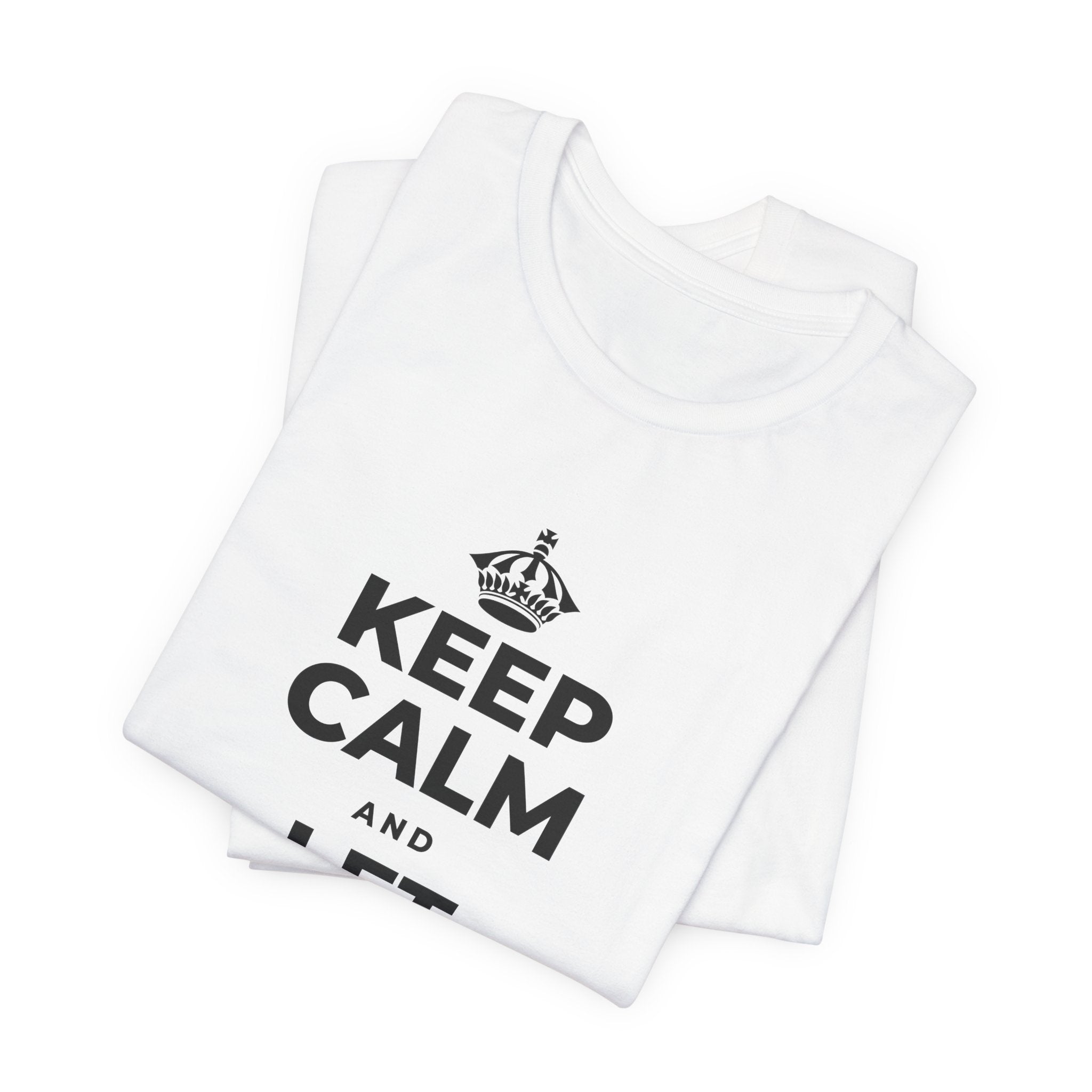 KEEP CALM AND LET YOURSELF ENJOY IT T-Shirt (White–Asphalt)