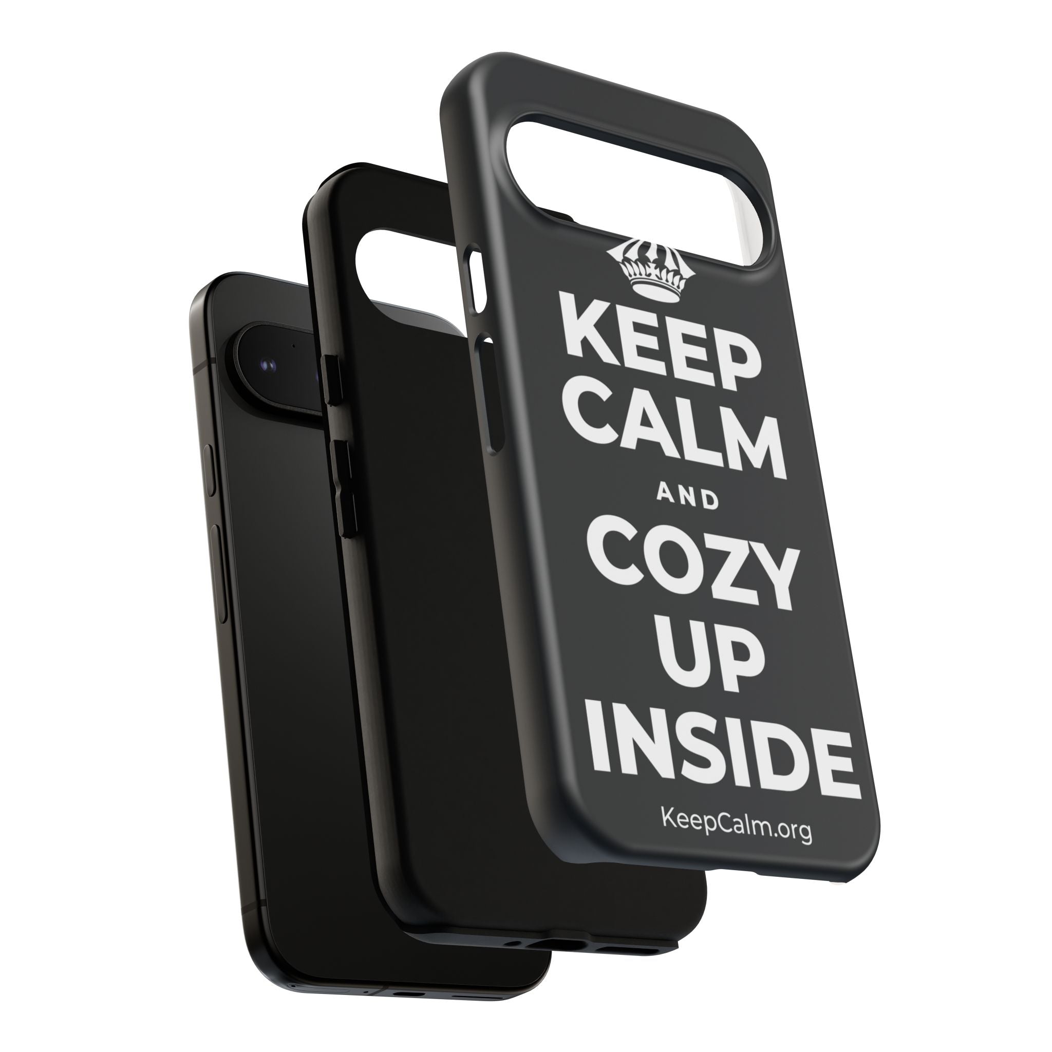 KEEP CALM AND COZY UP INSIDE Phone Case (Dark)