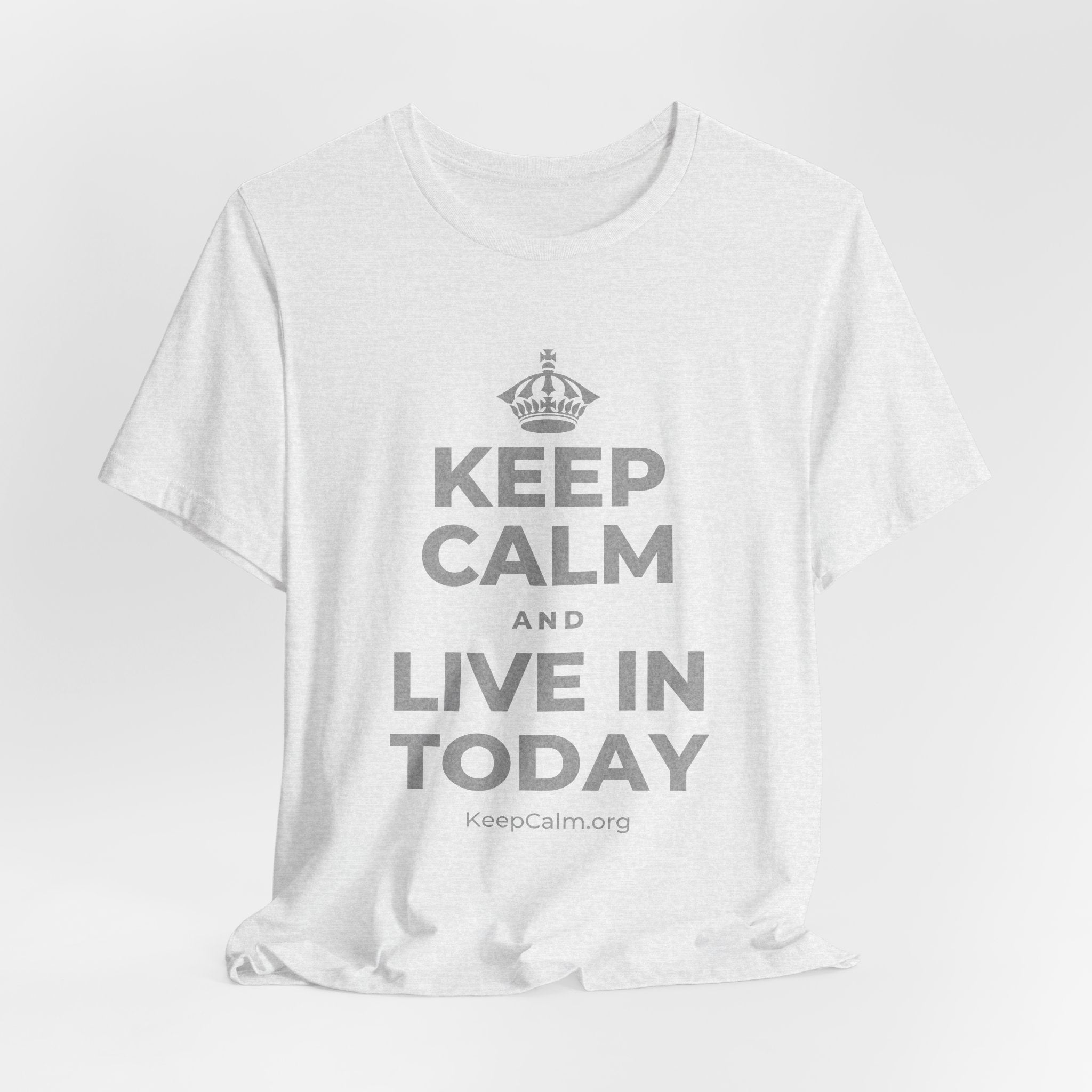 KEEP CALM AND LIVE IN TODAY T-Shirt (Soft Cream–Heather Mauve)