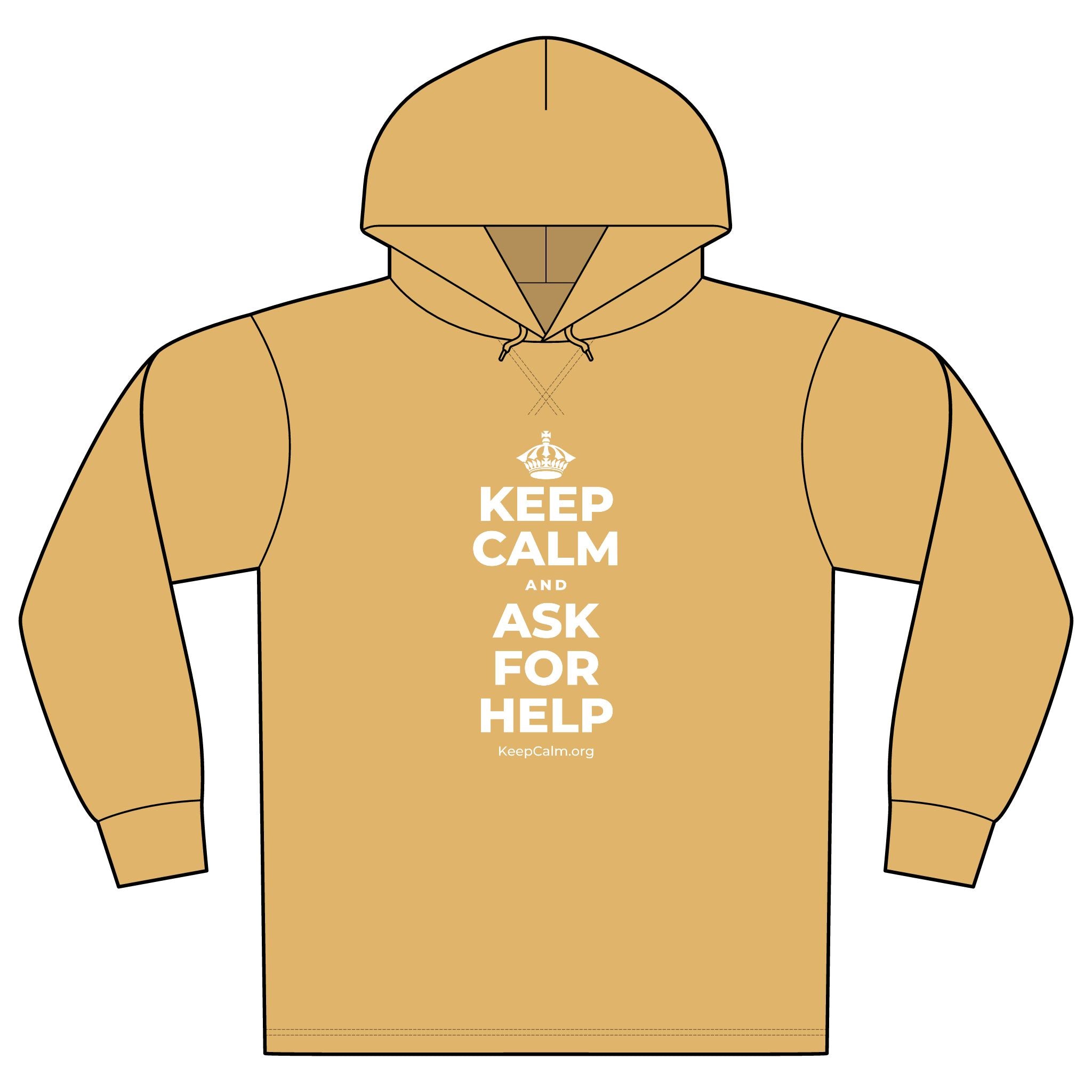 KEEP CALM AND ASK FOR HELP Organic Hoodie Tee