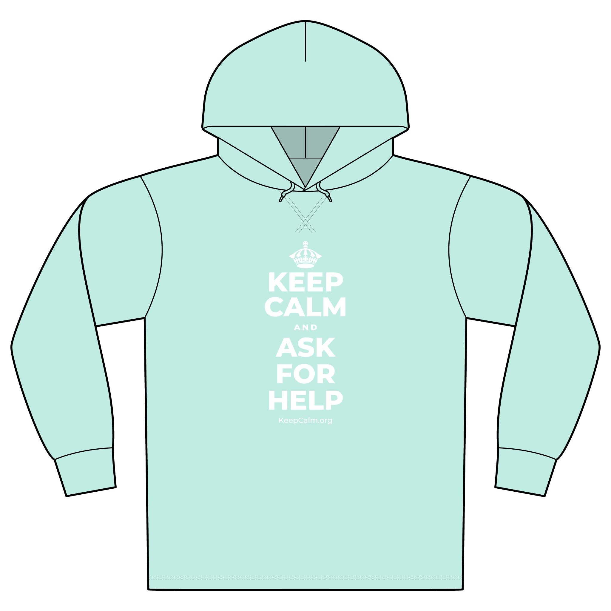 KEEP CALM AND ASK FOR HELP Organic Hoodie Tee