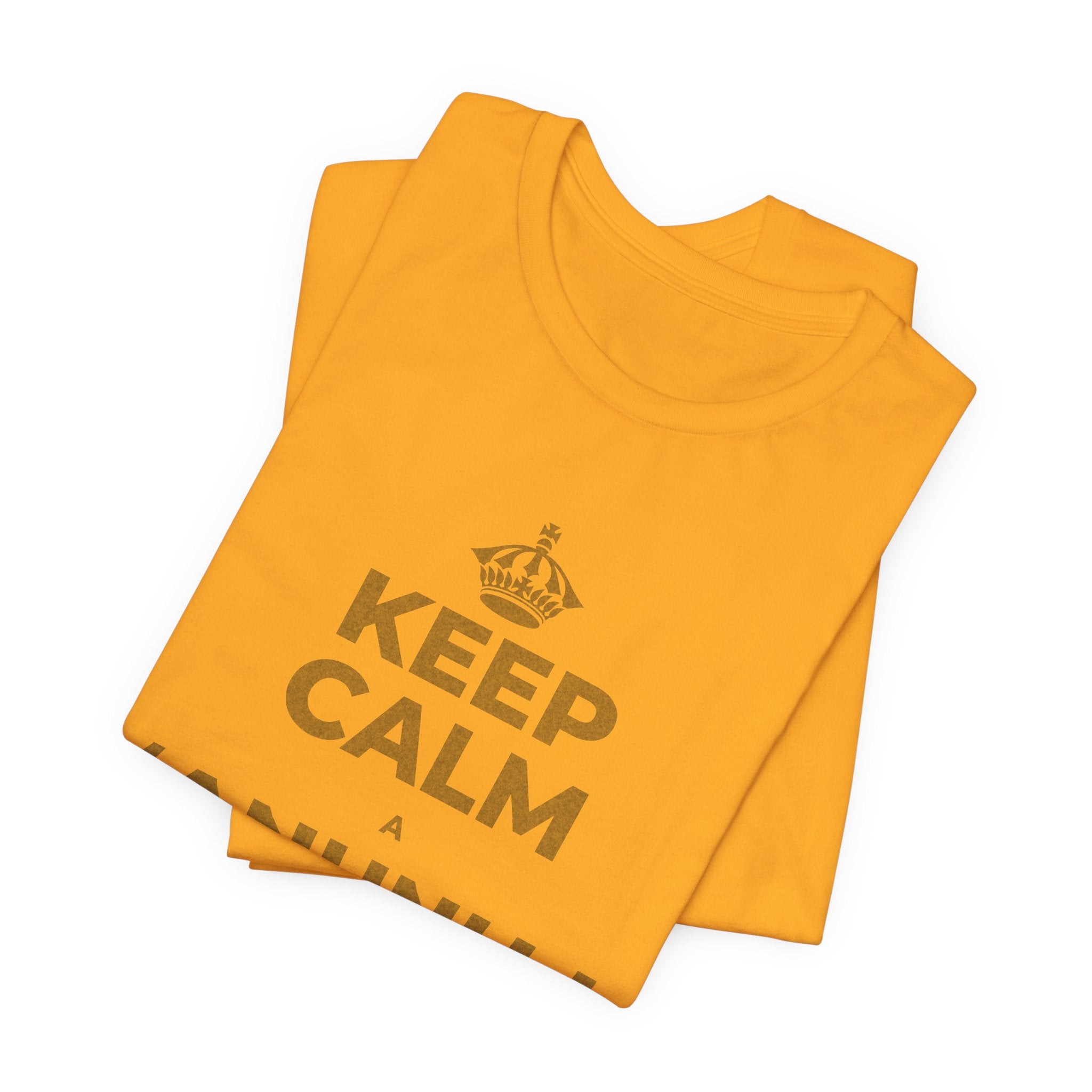 KEEP CALM A ʻANUNU I KEKAHI MANAWA T-Shirt (Baby Blue–Silver)