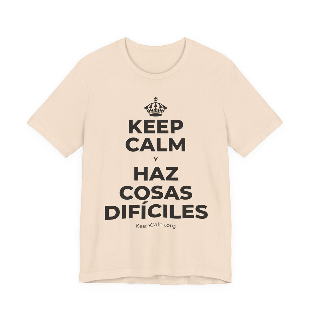 KEEP CALM Y HAZ COSAS DIFÍCILES T-Shirt (Soft Cream–Heather Mauve)