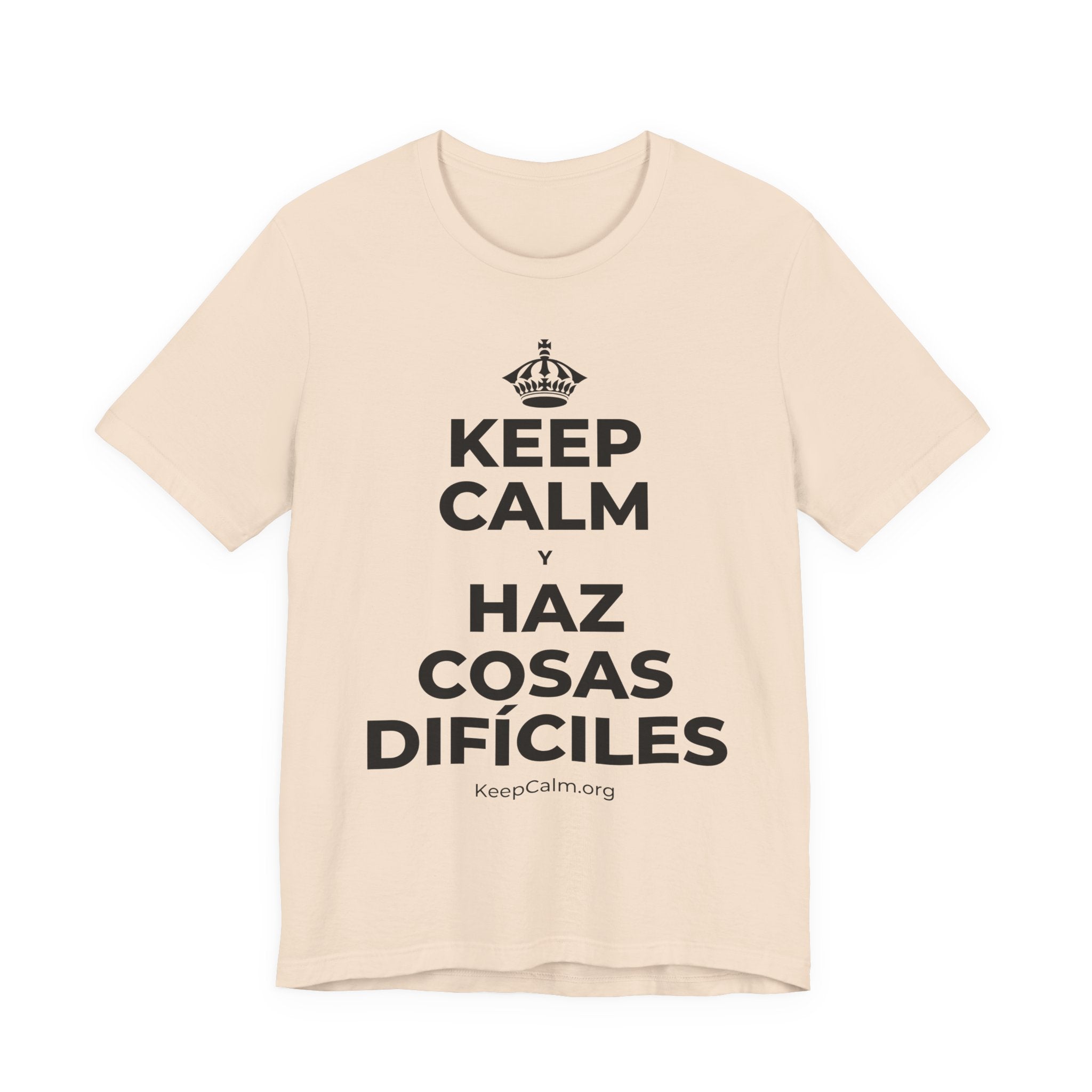 KEEP CALM Y HAZ COSAS DIFÍCILES T-Shirt (Soft Cream–Heather Mauve)