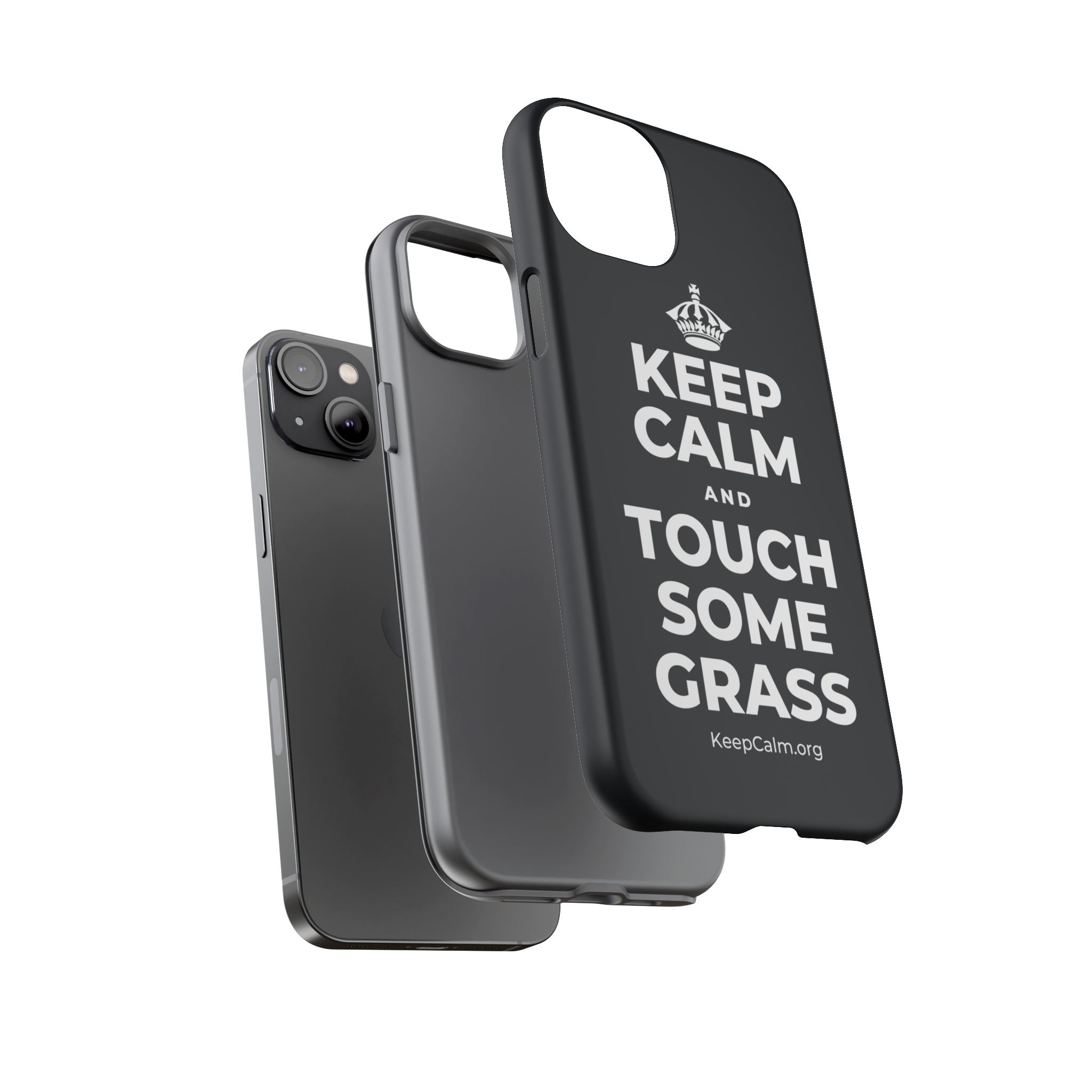 KEEP CALM AND TOUCH SOME GRASS Phone Case (Dark)