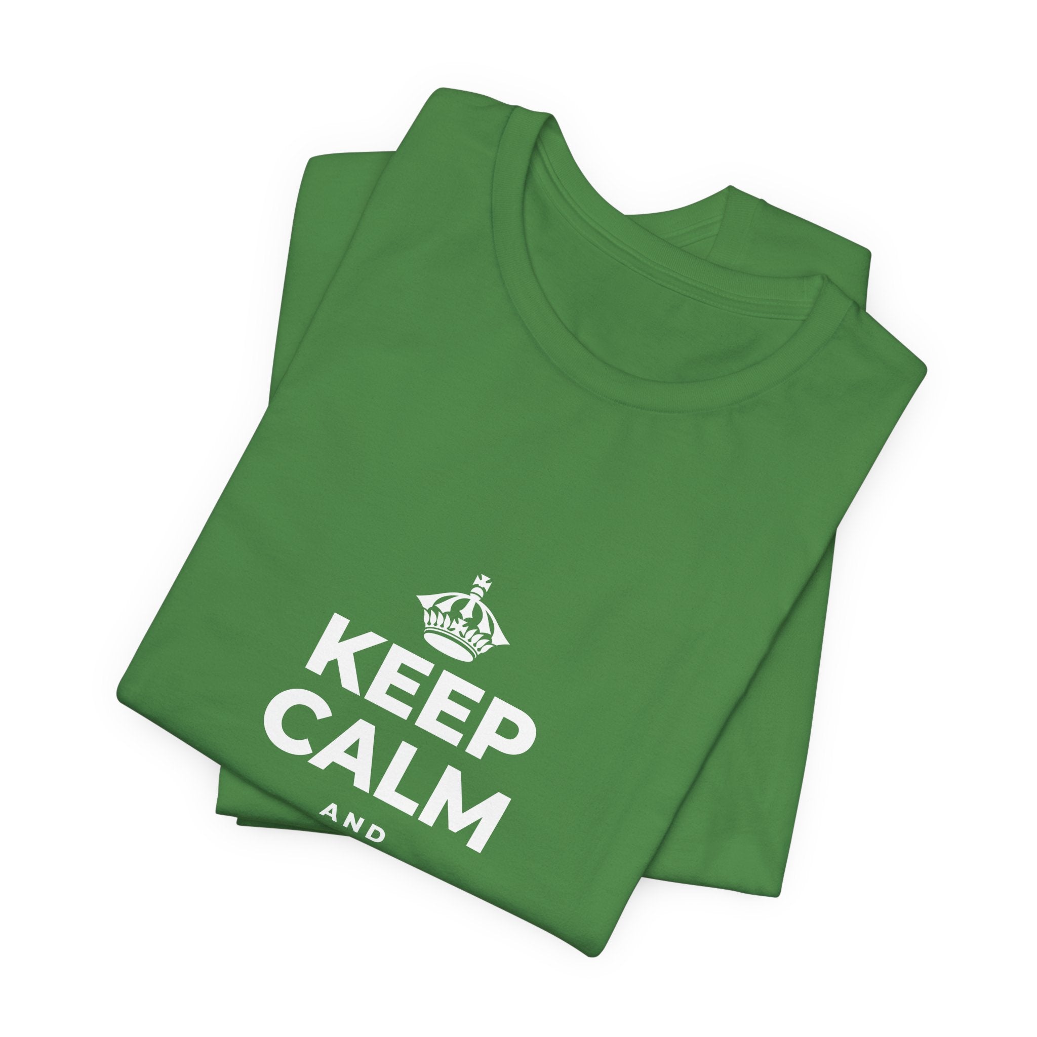 KEEP CALM AND CHASE GREATNESS T-Shirt (Baby Blue–Silver)