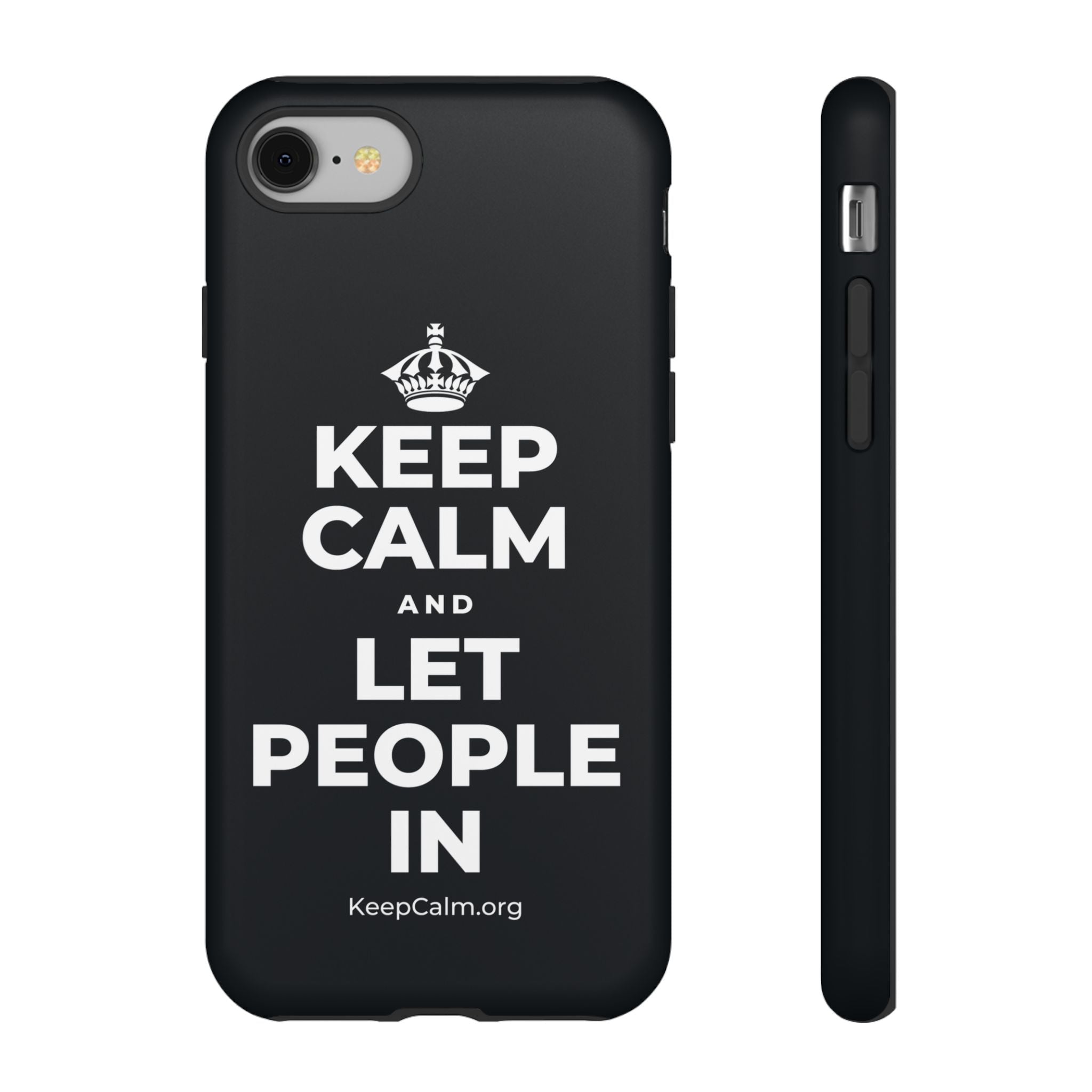KEEP CALM AND LET PEOPLE IN Phone Case (Dark)