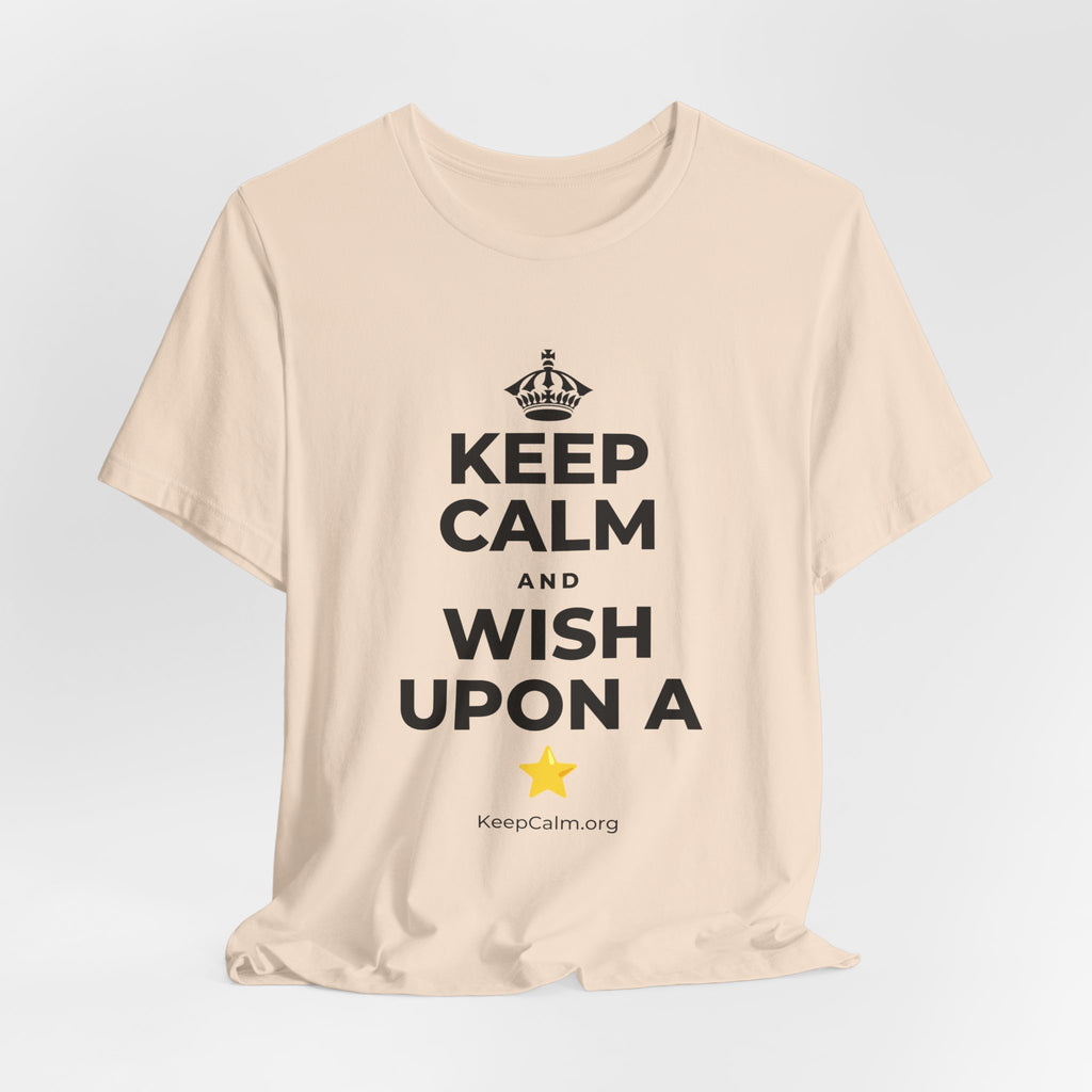 KEEP CALM AND WISH UPON A ⭐ T-Shirt (Soft Cream–Heather Mauve)