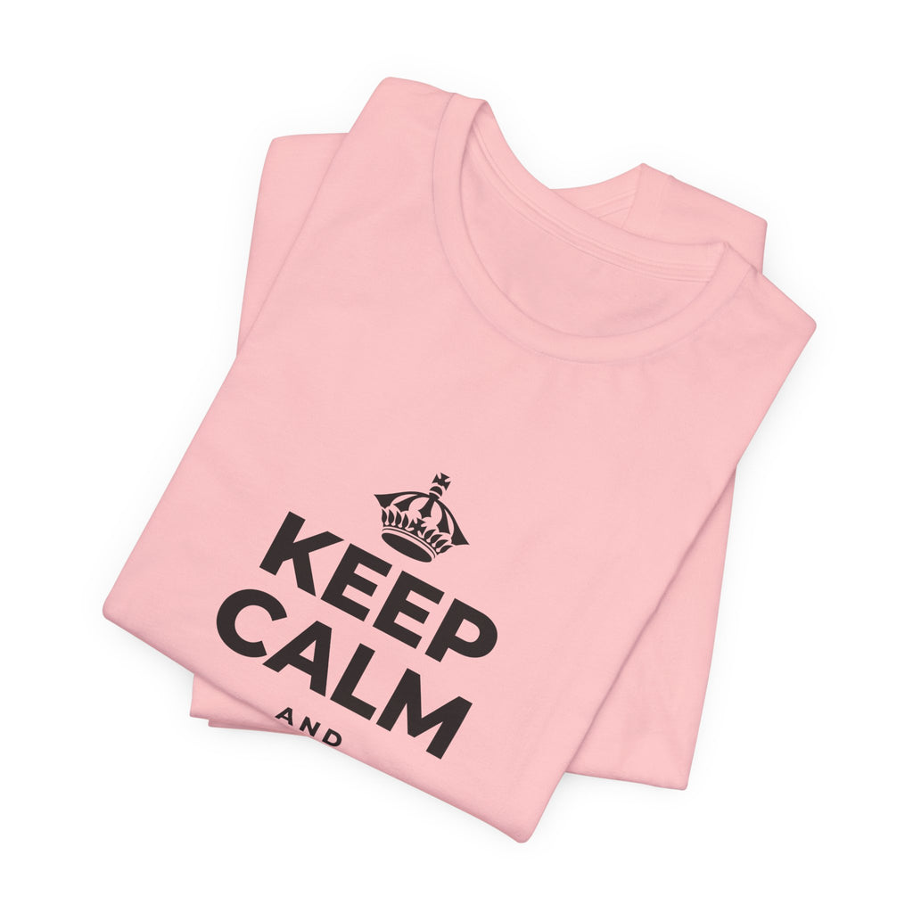 KEEP CALM AND DANCE IN THE SAND T-Shirt (White–Asphalt)