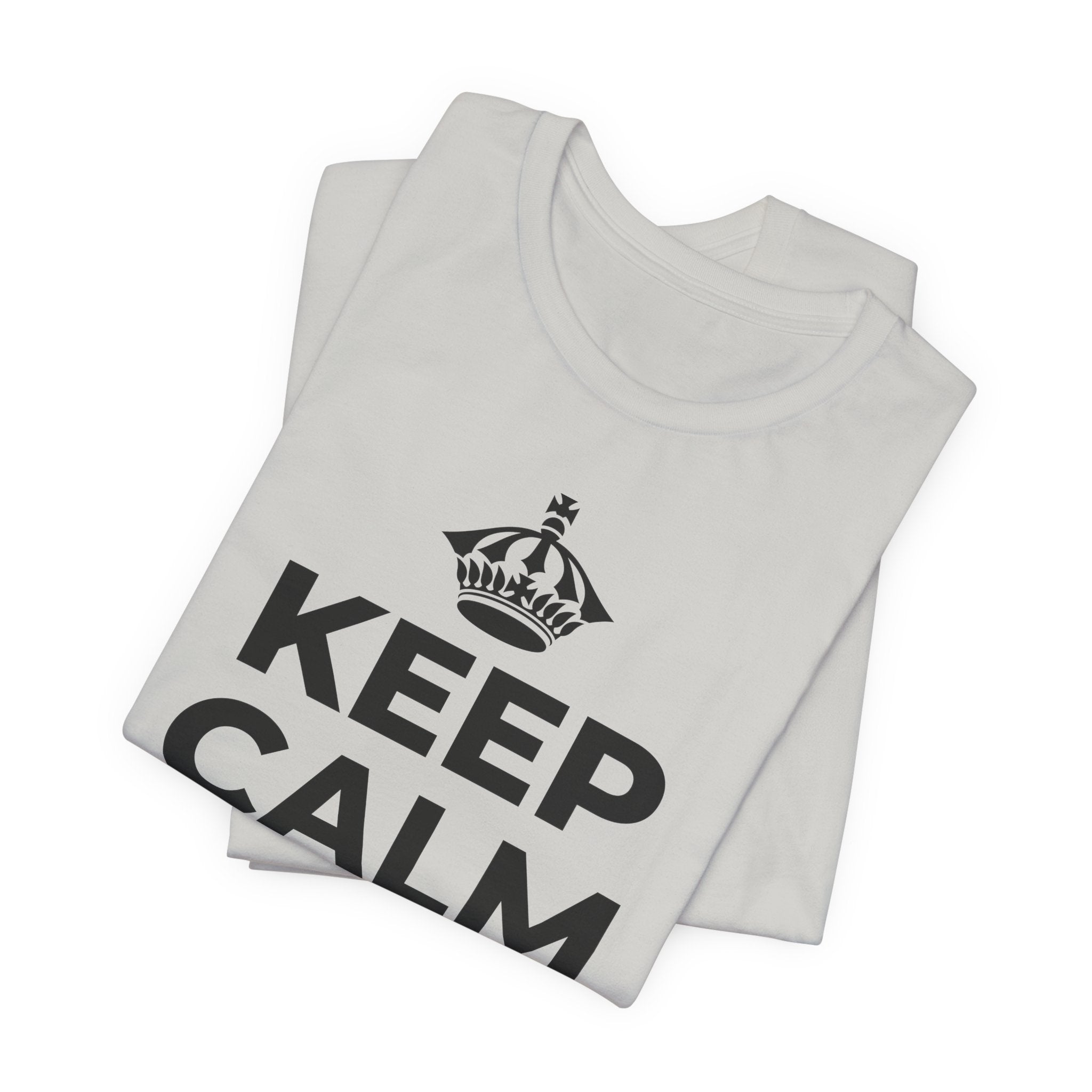 KEEP CALM AND เดินทีละก้าว T-Shirt (Baby Blue–Silver)