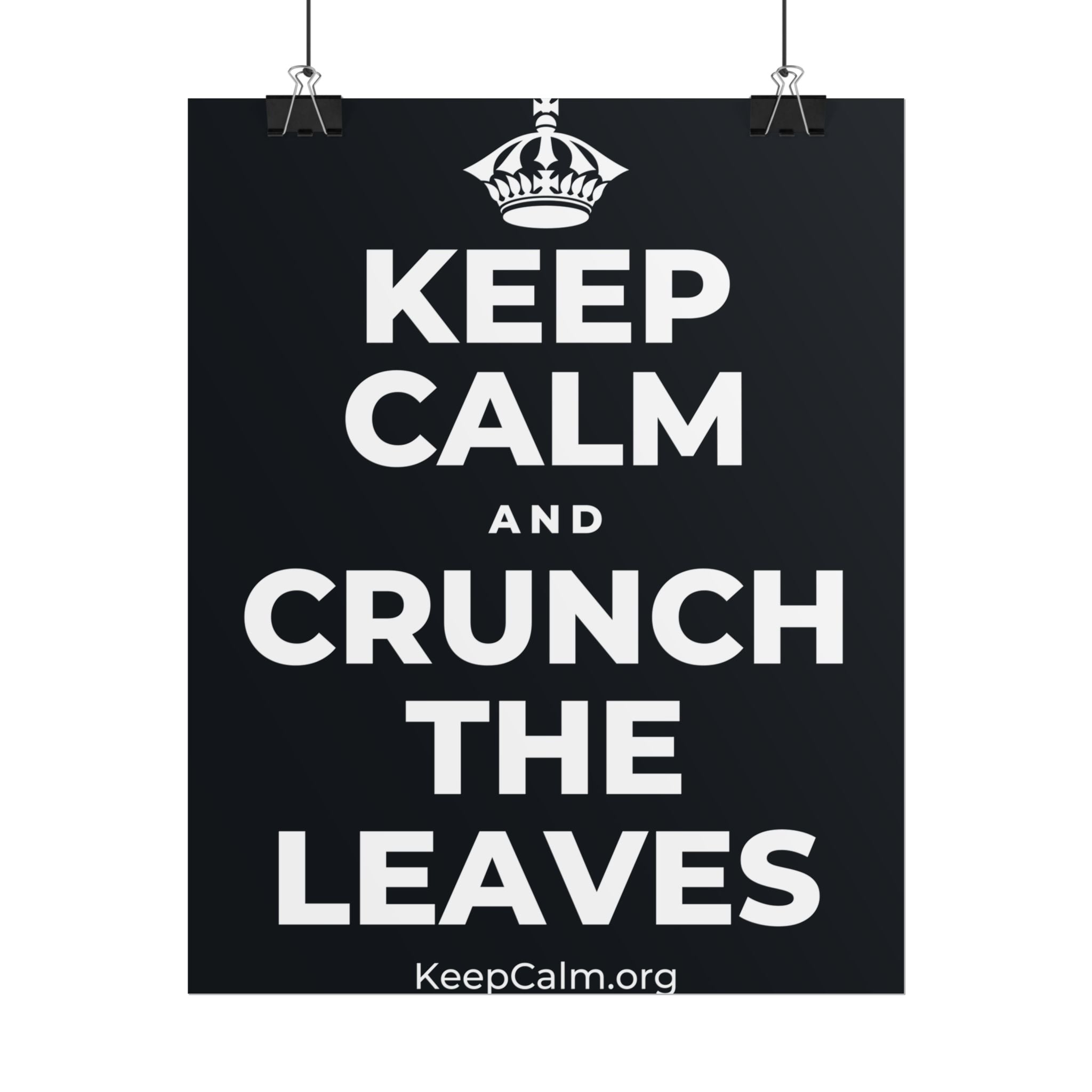 KEEP CALM AND CRUNCH THE LEAVES Poster (Dark)