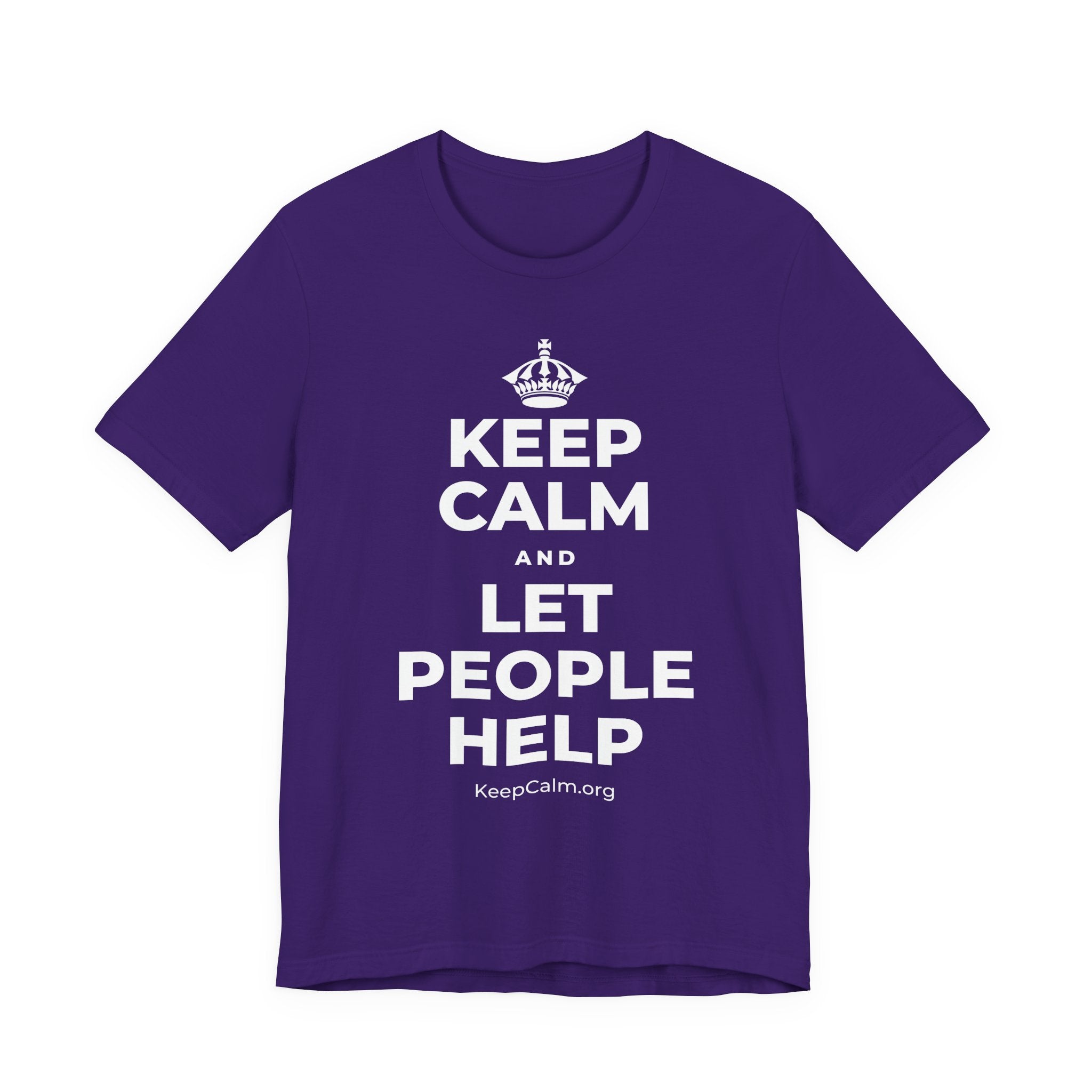 KEEP CALM AND LET PEOPLE HELP T-Shirt (Soft Cream–Heather Mauve)