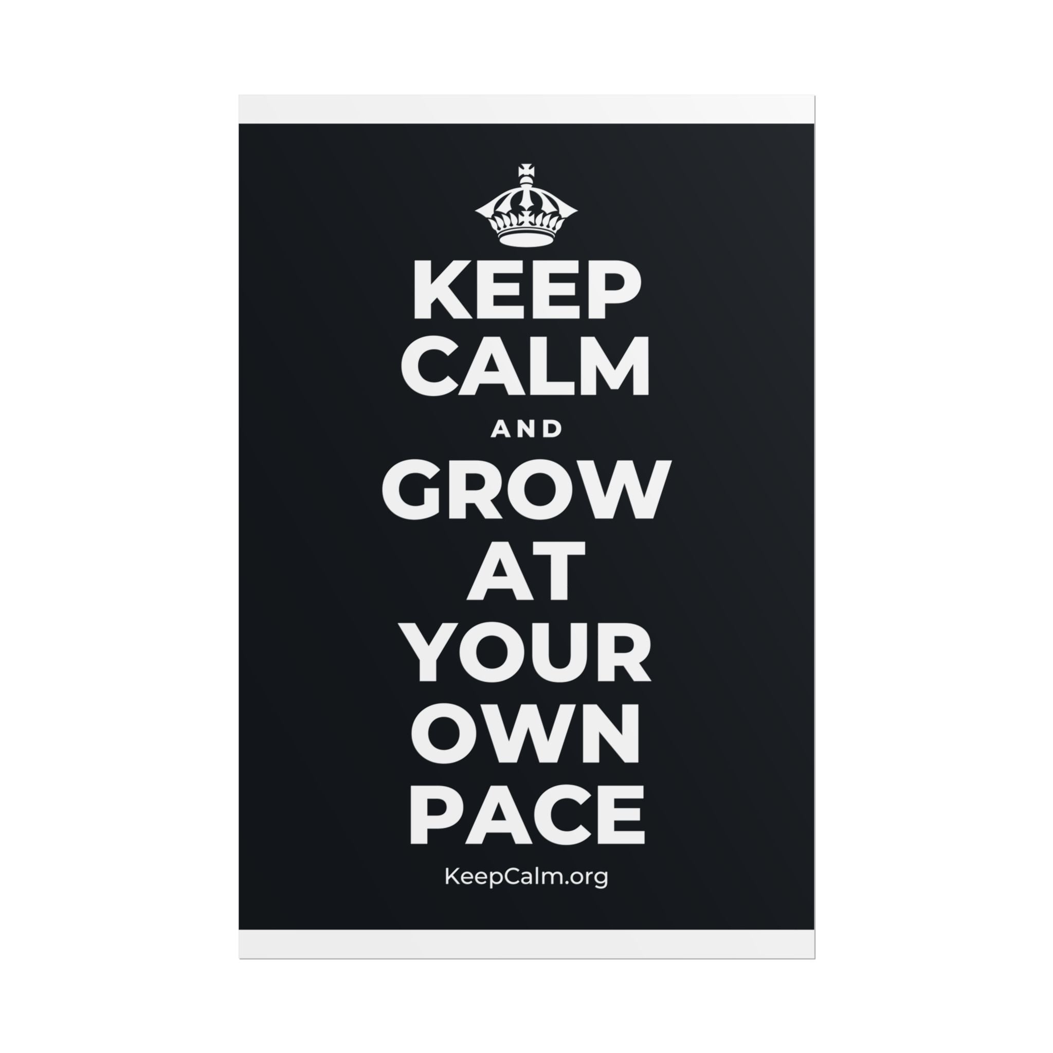 KEEP CALM AND GROW AT YOUR OWN PACE Poster (Dark)