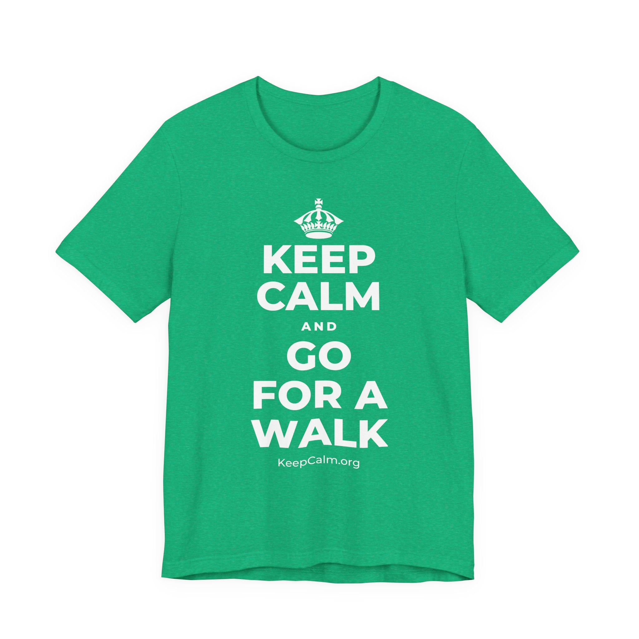 KEEP CALM AND GO FOR A WALK T-Shirt (Baby Blue–Silver)