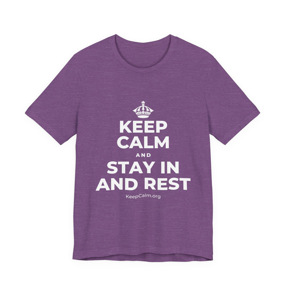 KEEP CALM AND STAY IN AND REST T-Shirt (Baby Blue–Silver)
