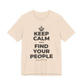 KEEP CALM AND FIND YOUR PEOPLE T-Shirt (Soft Cream–Heather Mauve)
