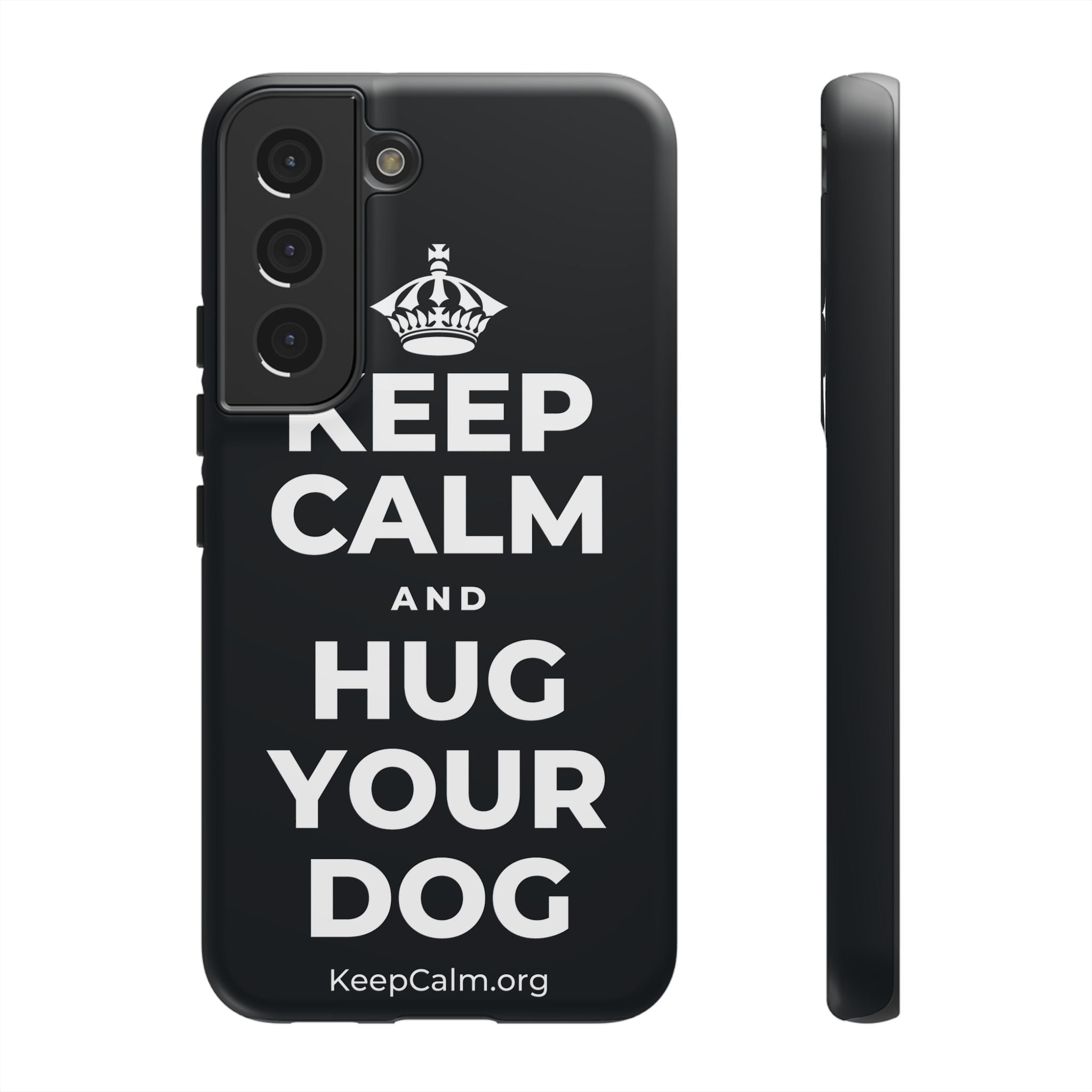KEEP CALM AND HUG YOUR DOG Phone Case (Dark)