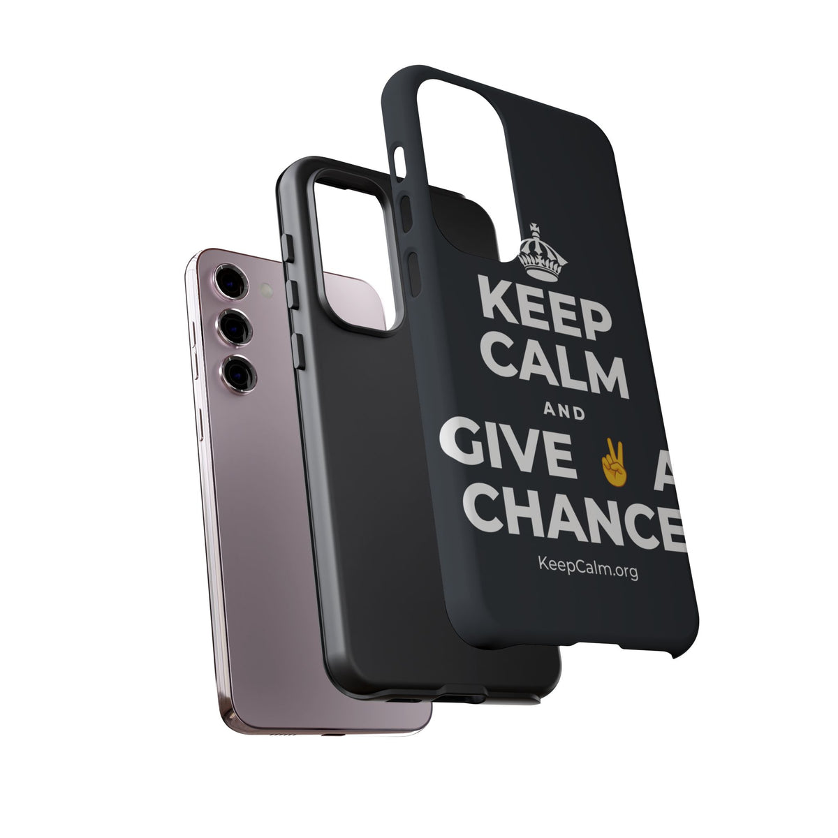 KEEP CALM AND GIVE ✌️ A CHANCE Phone Case (Dark)