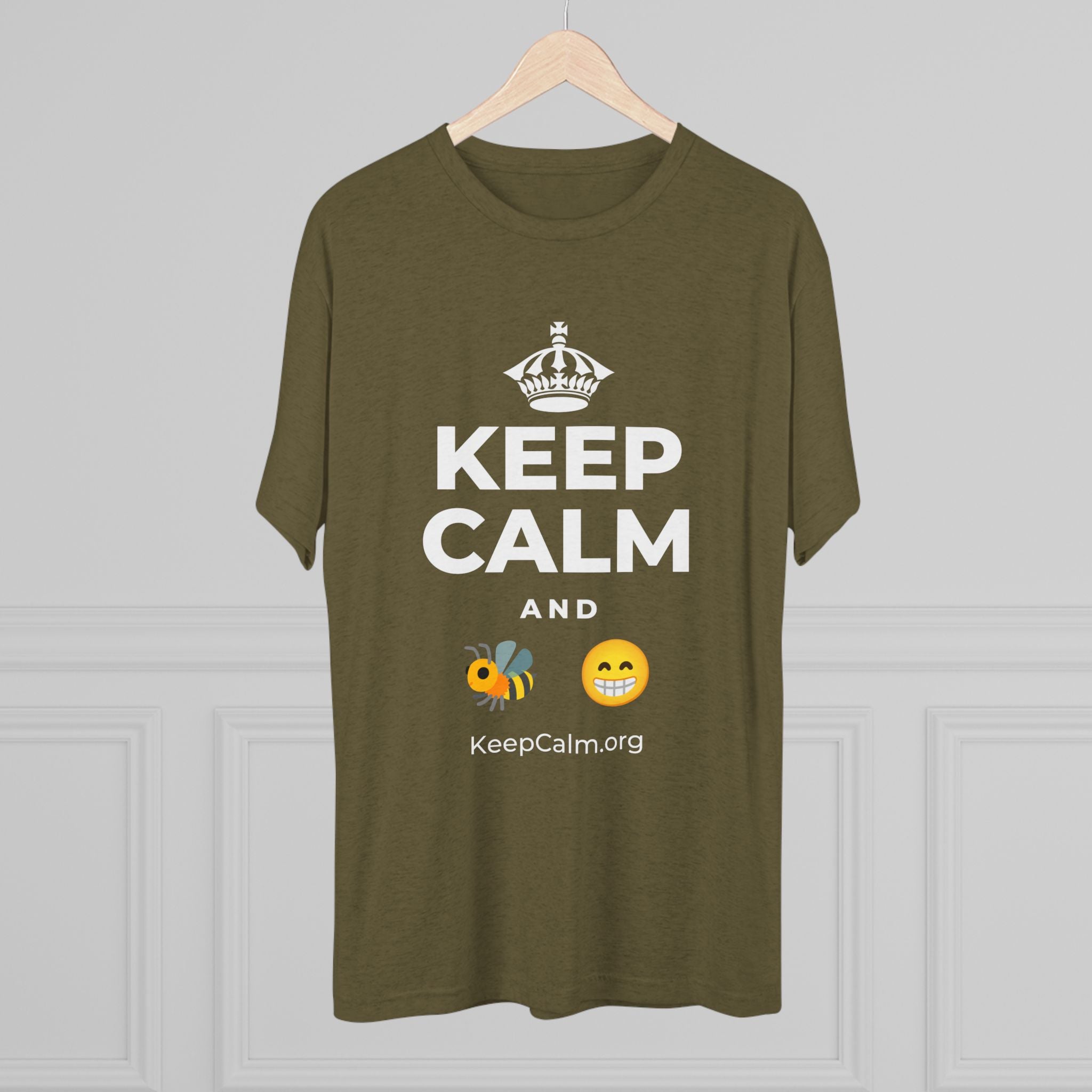 KEEP CALM AND BEE HAPPY Tri-Blend Tee
