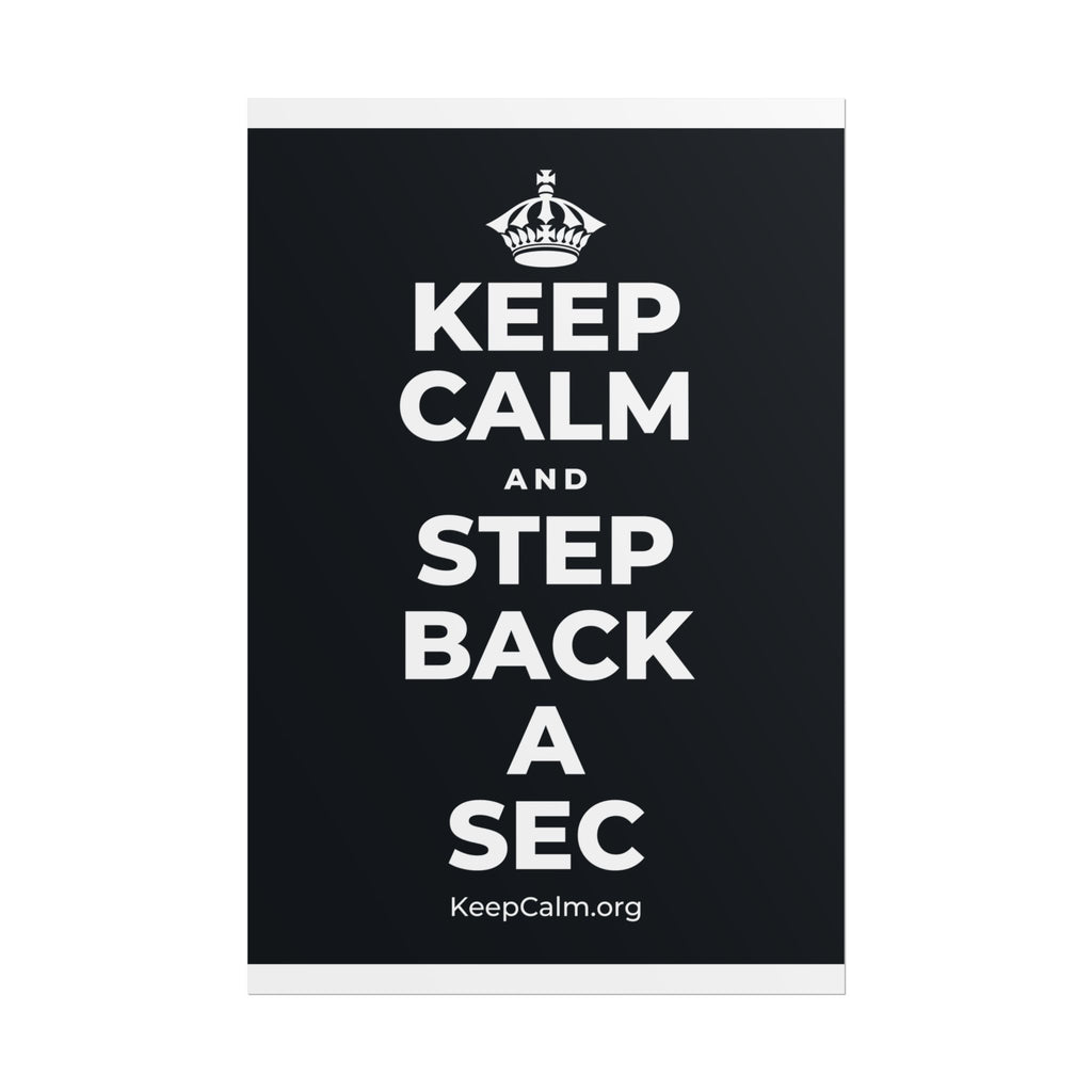KEEP CALM AND STEP BACK A SEC Poster (Dark)