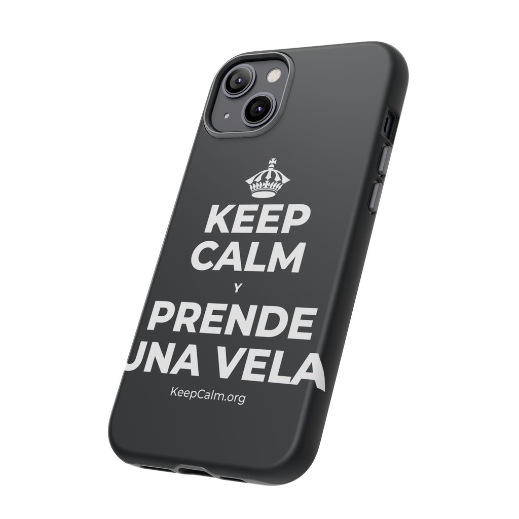 KEEP CALM Y PRENDE UNA VELA Phone Case (Dark)
