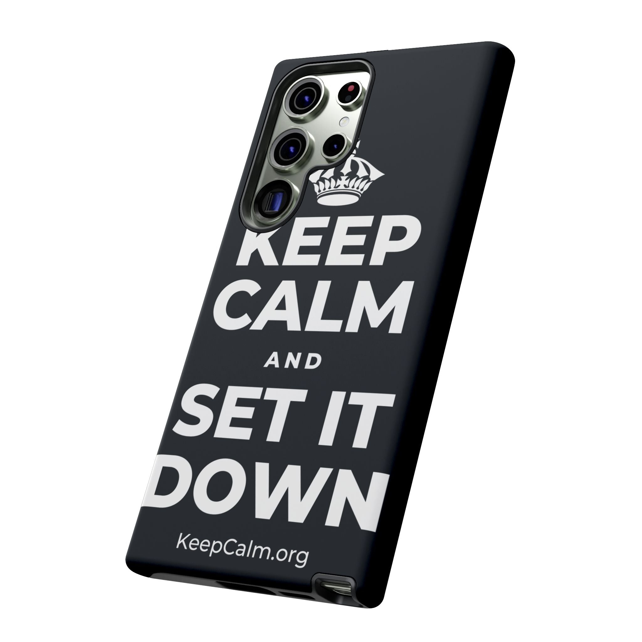 KEEP CALM AND SET IT DOWN Phone Case (Dark)
