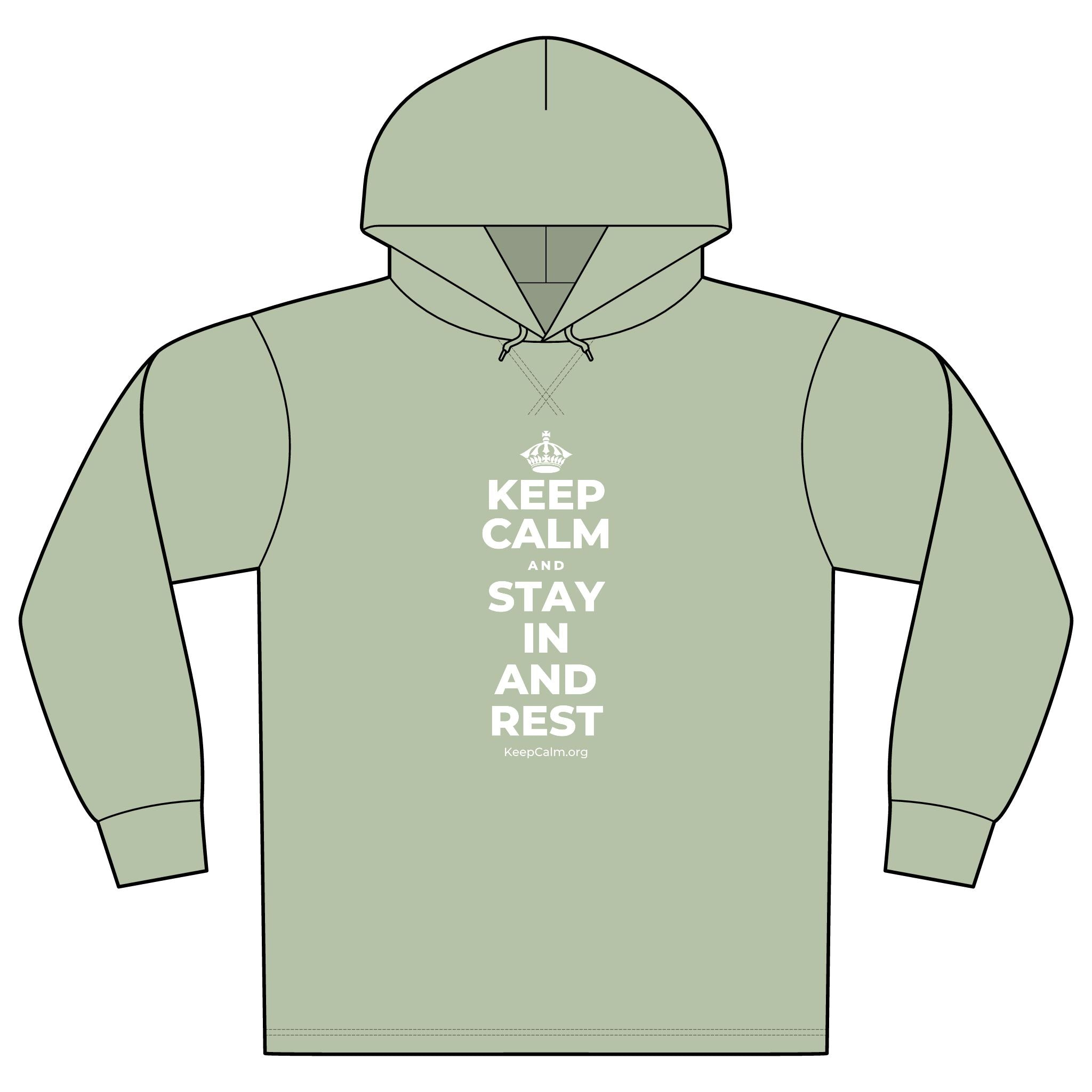 KEEP CALM AND STAY IN AND REST Organic Hoodie Tee