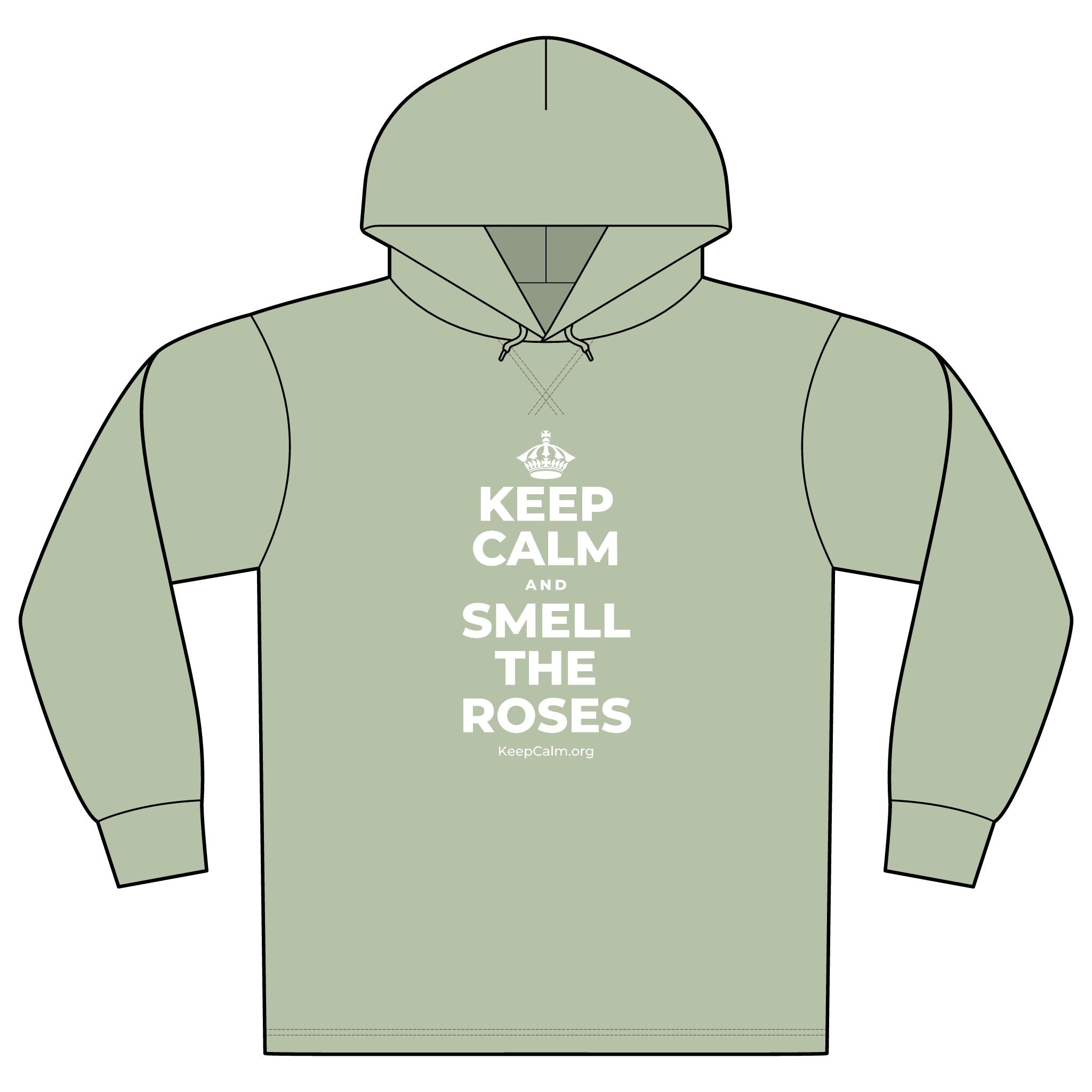 KEEP CALM AND SMELL THE ROSES Organic Hoodie Tee