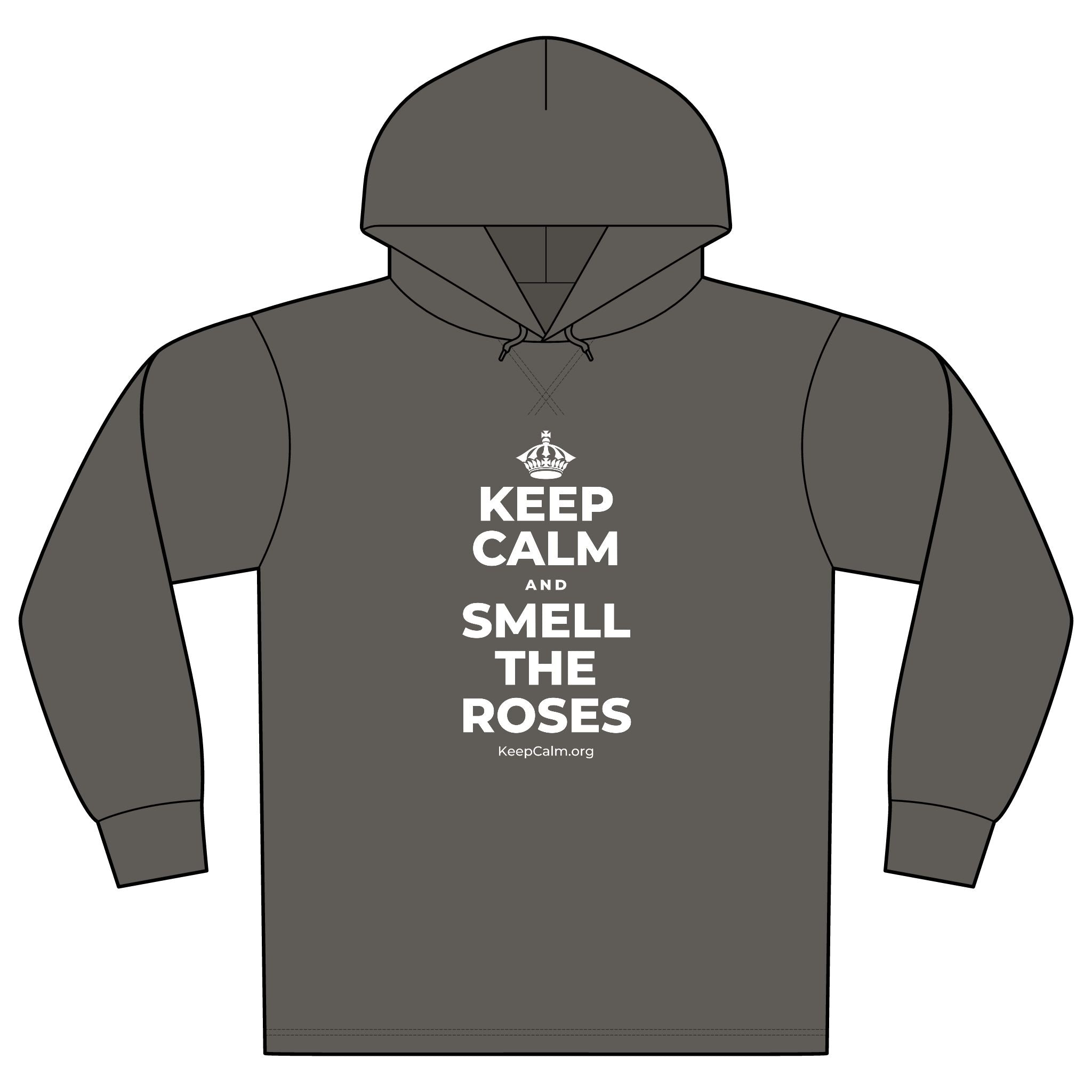 KEEP CALM AND SMELL THE ROSES Organic Hoodie Tee