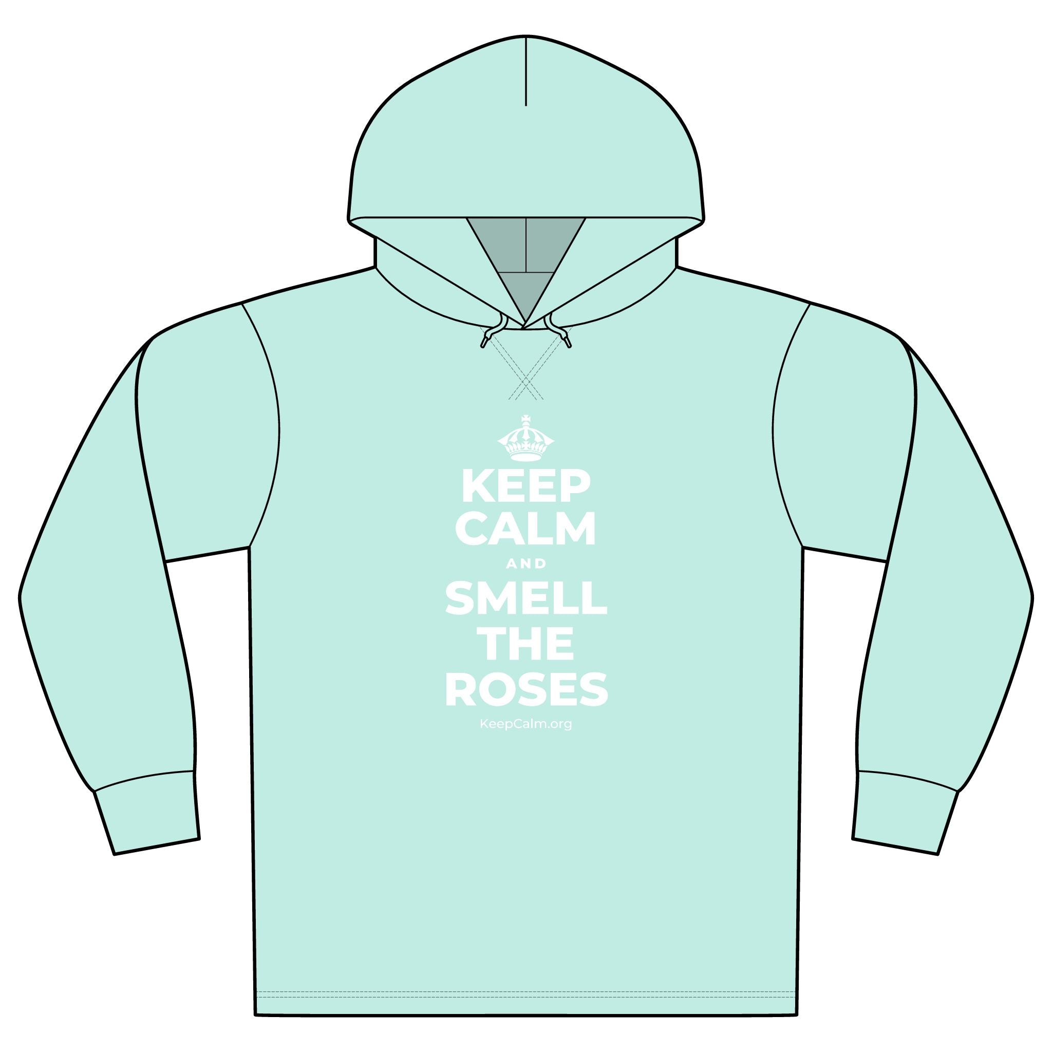 KEEP CALM AND SMELL THE ROSES Organic Hoodie Tee