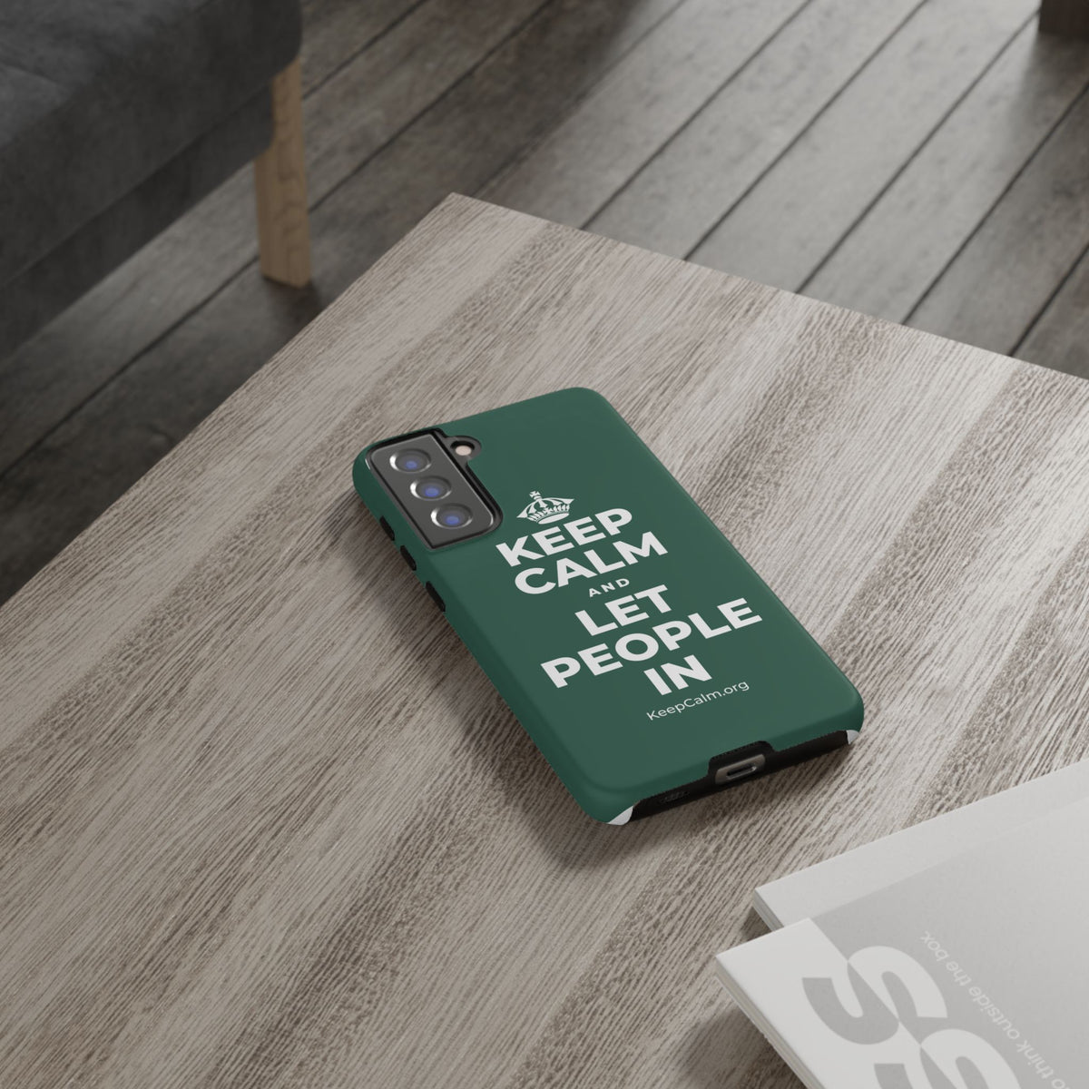KEEP CALM AND LET PEOPLE IN Phone Case