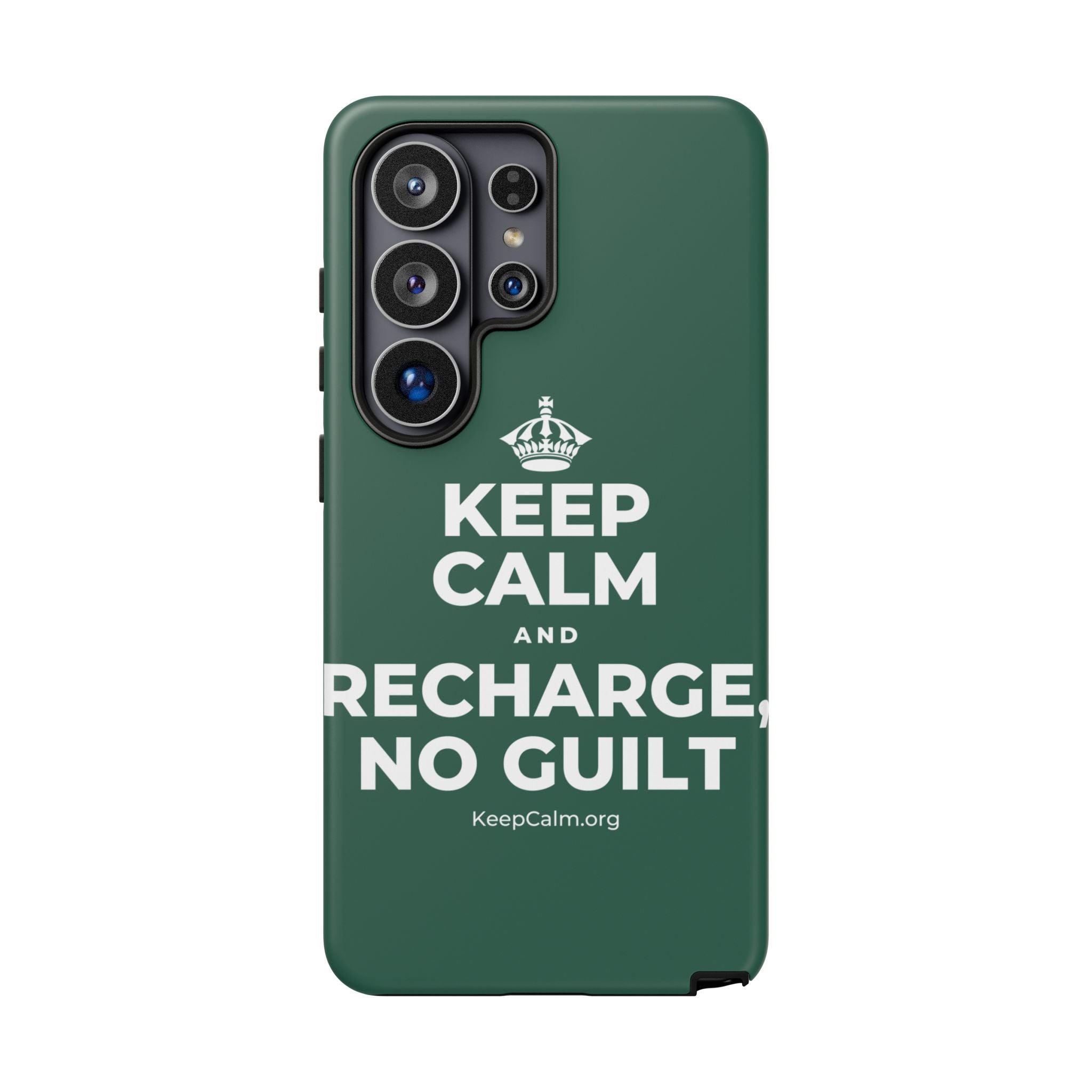 KEEP CALM AND RECHARGE, NO GUILT Phone Case