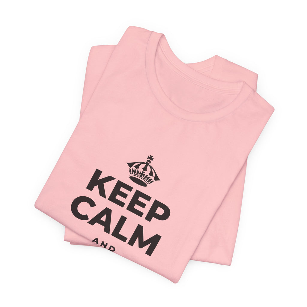 KEEP CALM AND TAKE THE LEAP T-Shirt (White–Asphalt)