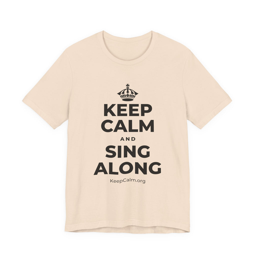 KEEP CALM AND SING ALONG T-Shirt (Soft Cream–Heather Mauve)