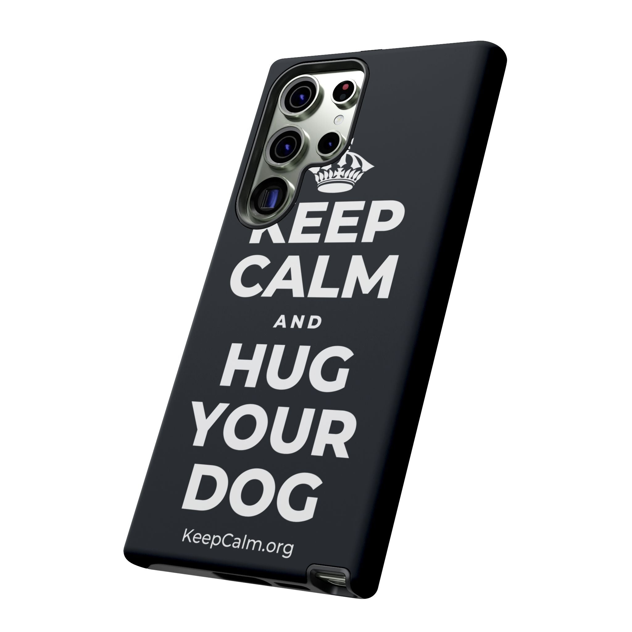 KEEP CALM AND HUG YOUR DOG Phone Case (Dark)