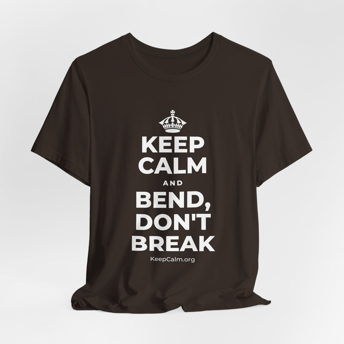 KEEP CALM AND BEND, DON'T BREAK T-Shirt (Soft Cream–Heather Mauve)