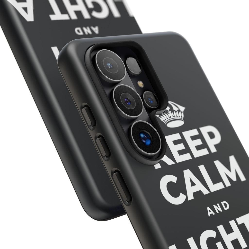 KEEP CALM AND LIGHT A COZY CANDLE Phone Case (Dark)