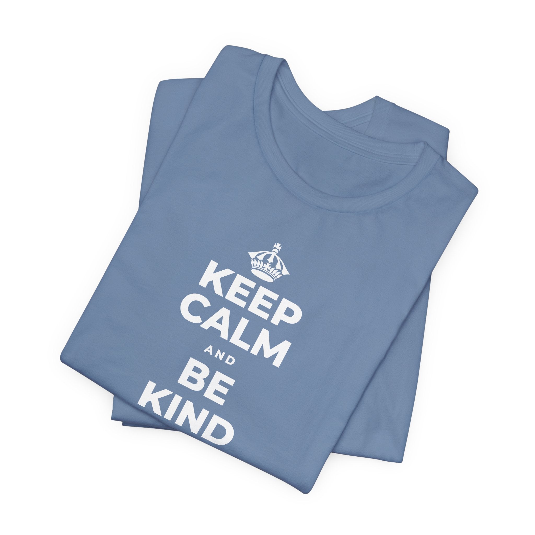 KEEP CALM AND BE KIND TO THE NEW KID T-Shirt (Soft Cream–Heather Mauve)