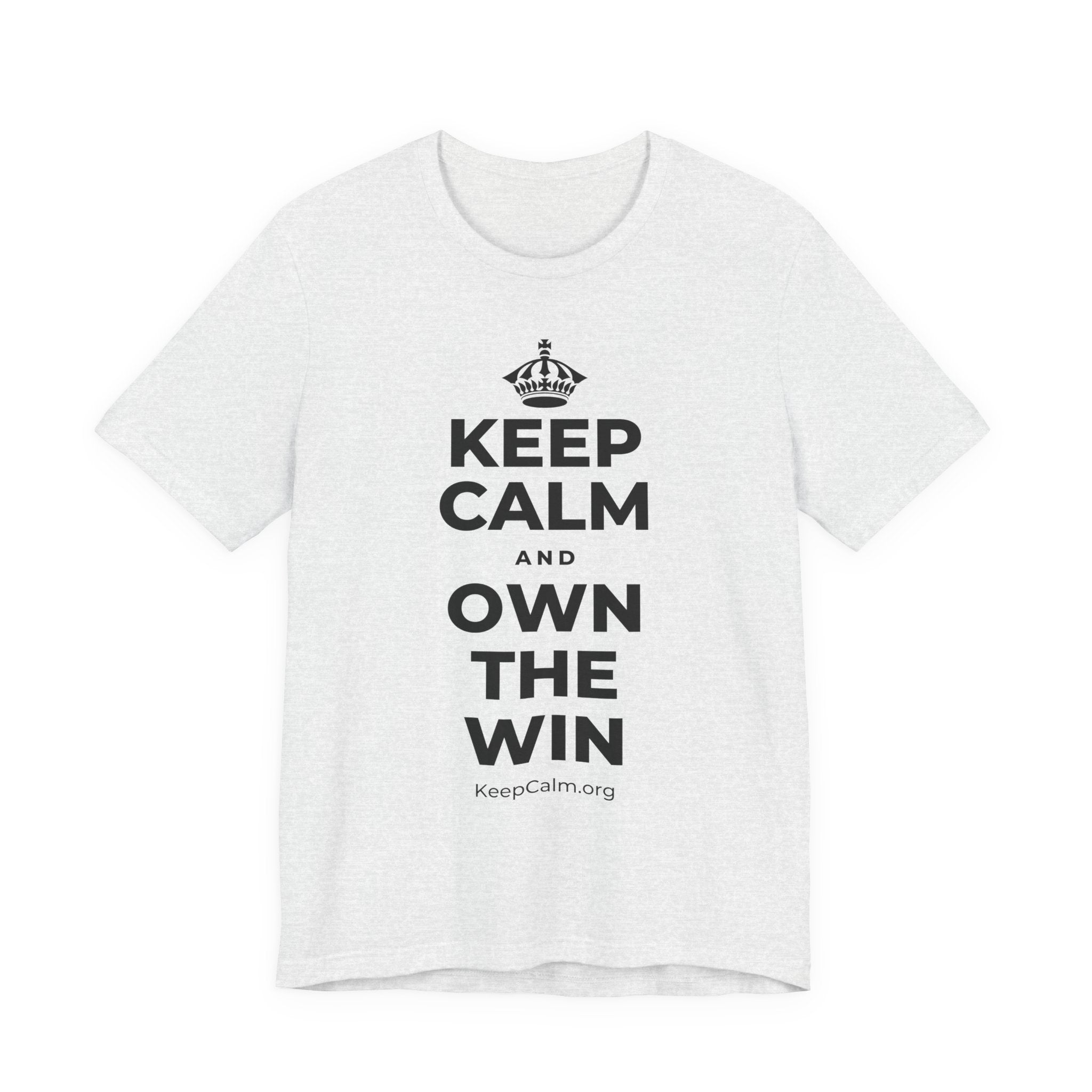 KEEP CALM AND OWN THE WIN T-Shirt (Soft Cream–Heather Mauve)