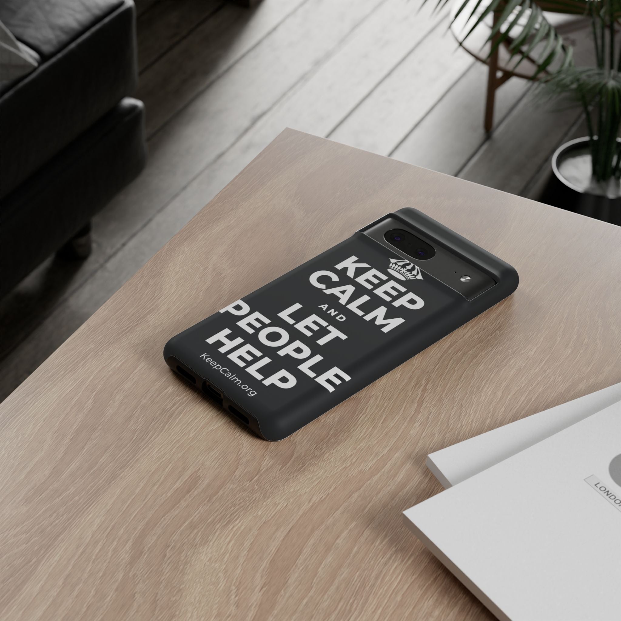KEEP CALM AND LET PEOPLE HELP Phone Case (Dark)