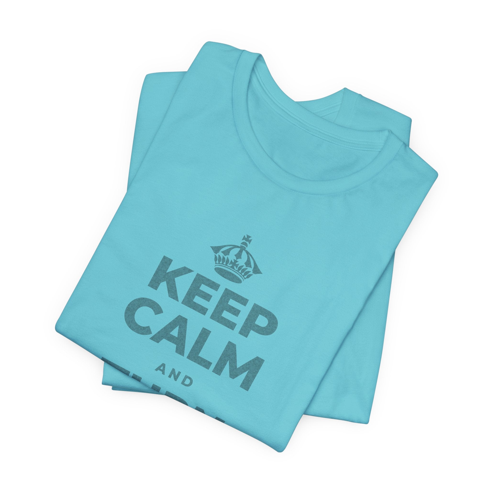 KEEP CALM AND TURN THE PAGE T-Shirt (Soft Cream–Heather Mauve)