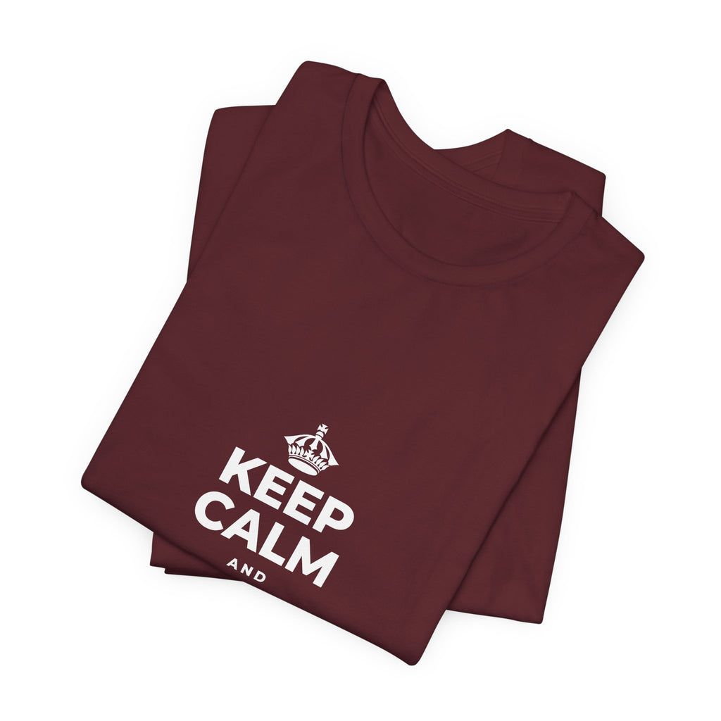 KEEP CALM AND STAY UNBOTHERED T-Shirt (Baby Blue–Silver)
