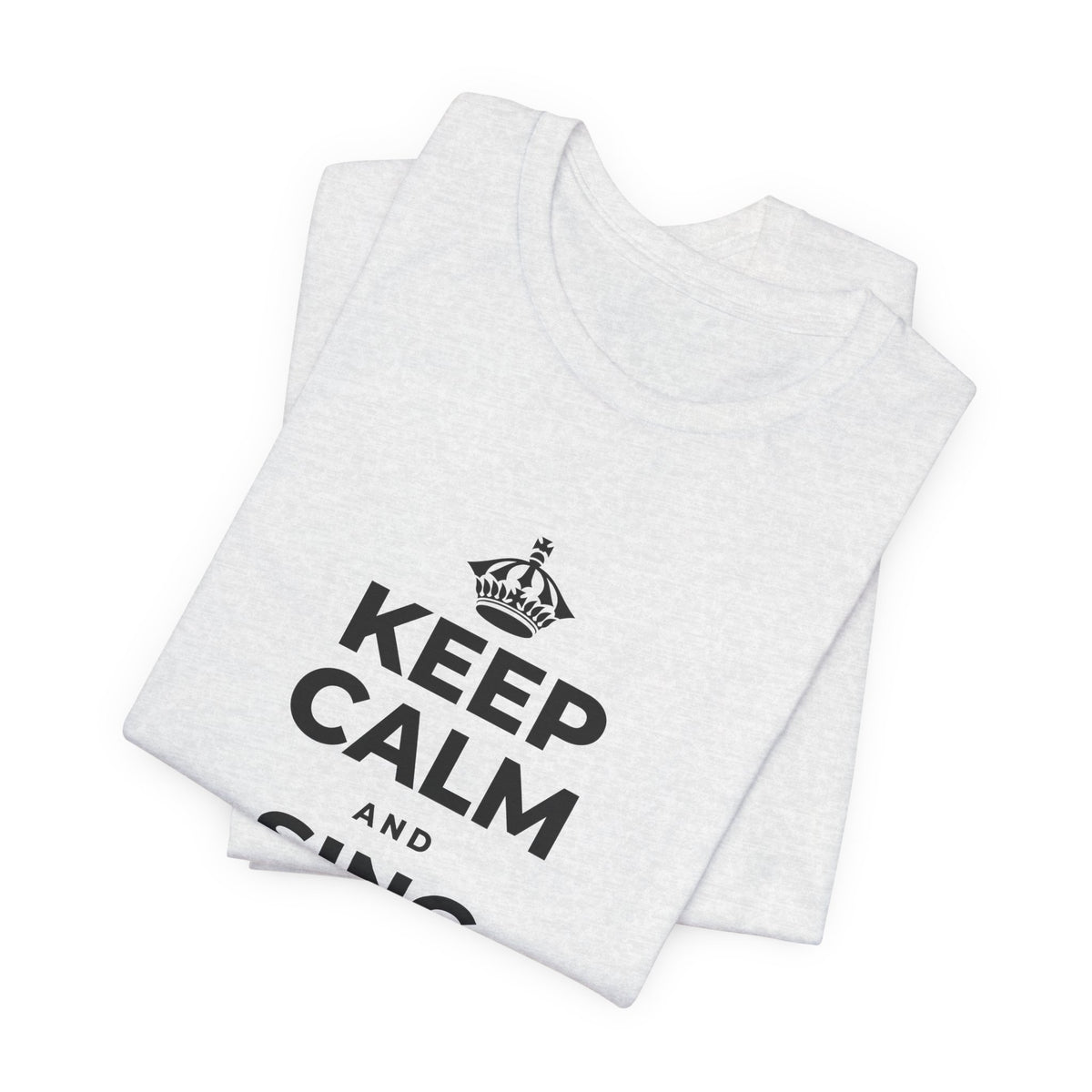 KEEP CALM AND SING WHILE YOU COOK T-Shirt (Soft Cream–Heather Mauve)