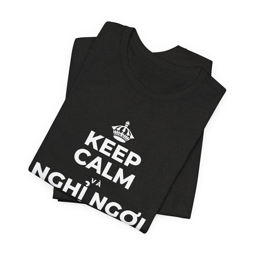 KEEP CALM VÀ NGHỈ NGƠI XỨNG ĐÁNG CỦA BẠN T-Shirt (Soft Cream–Heather Mauve)