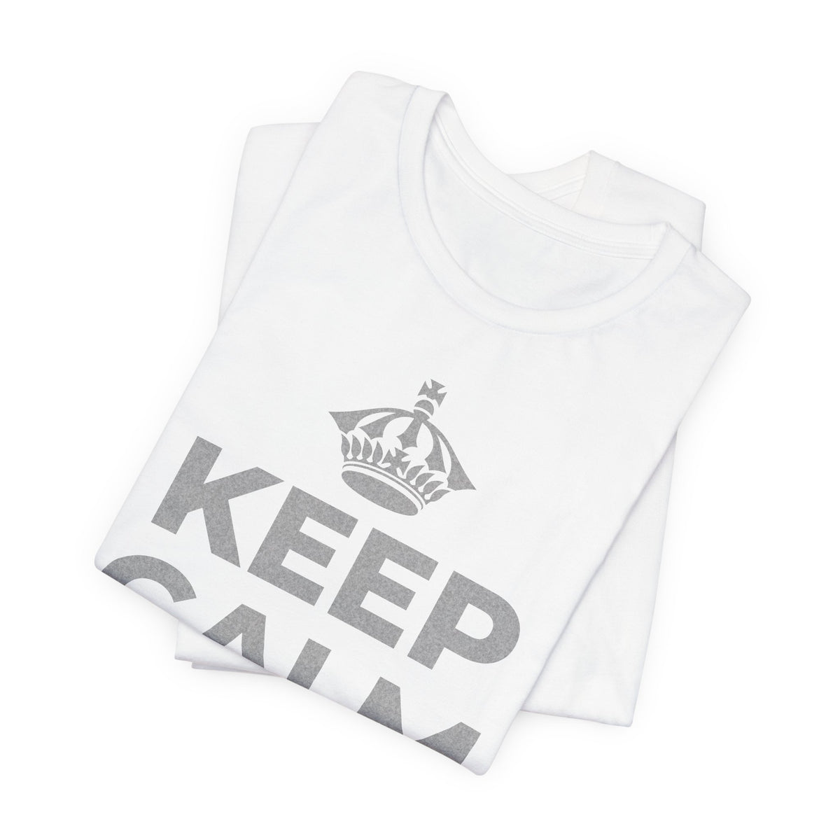 KEEP CALM AND あなたは愛される人 T-Shirt (White–Asphalt)