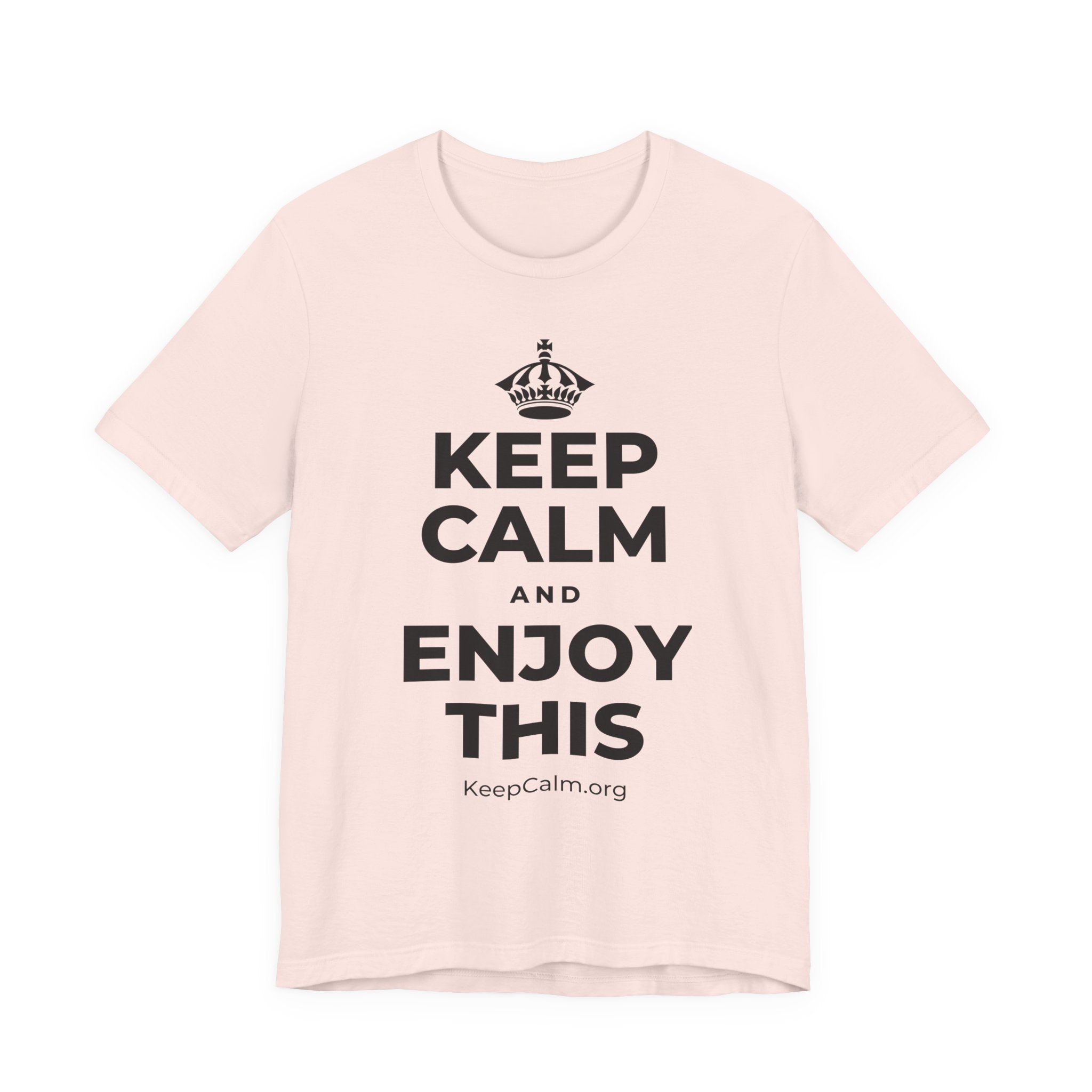 KEEP CALM AND ENJOY THIS T-Shirt (Soft Cream–Heather Mauve)