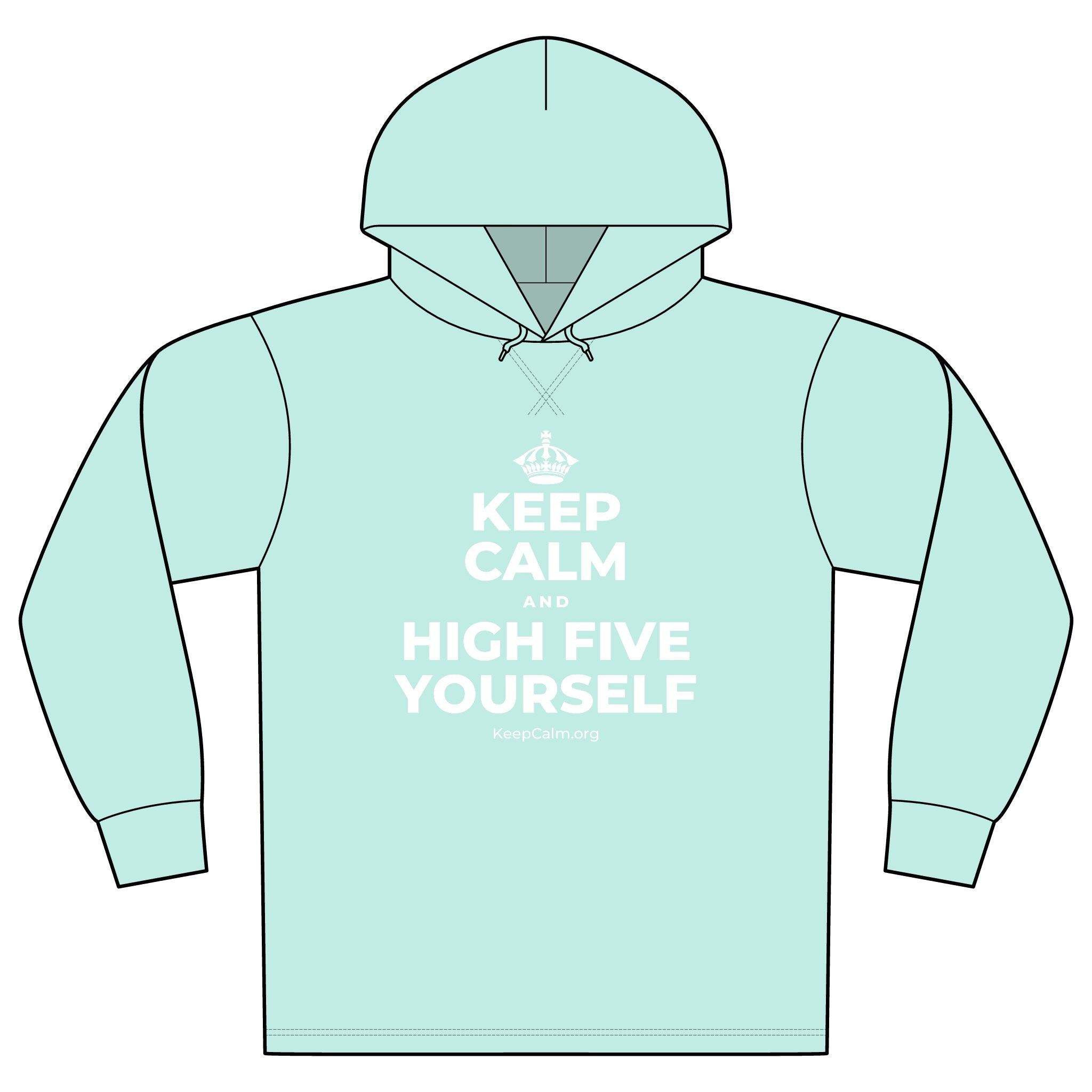 KEEP CALM AND HIGH FIVE YOURSELF Organic Hoodie Tee