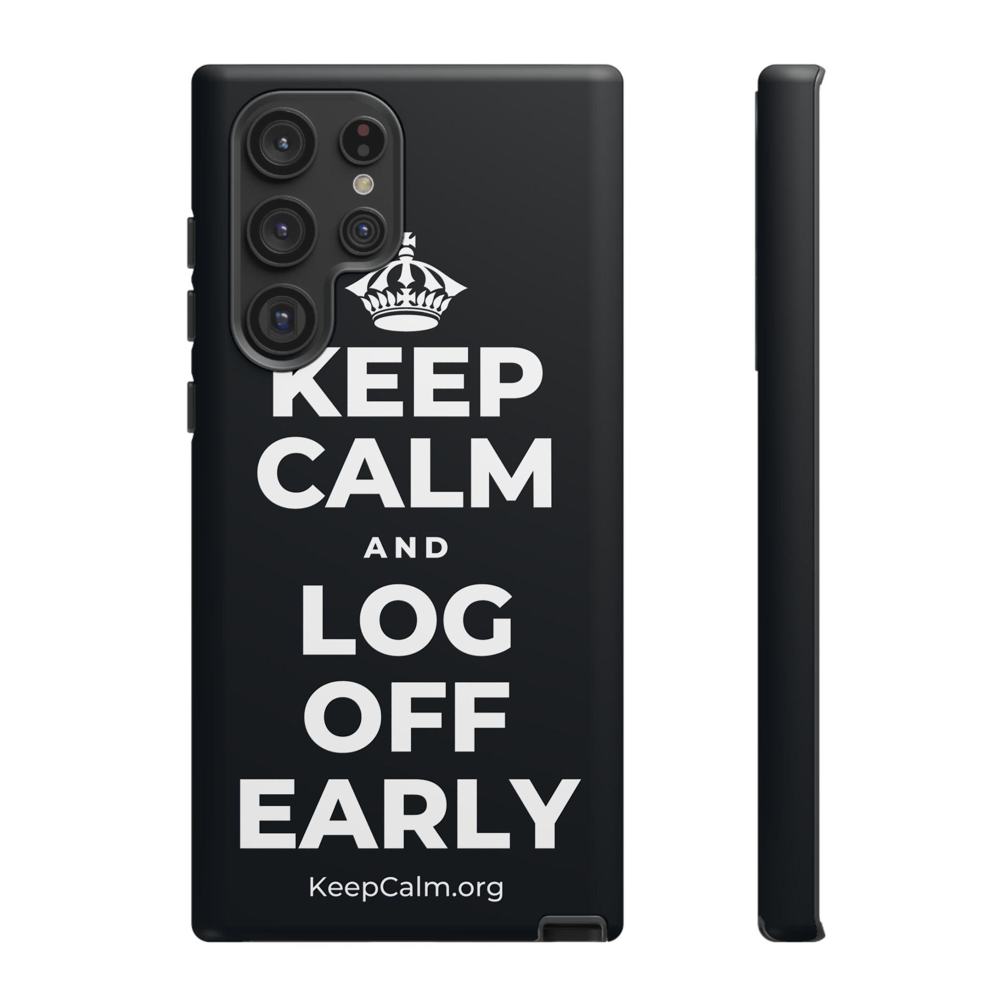 KEEP CALM AND LOG OFF EARLY Phone Case (Dark)