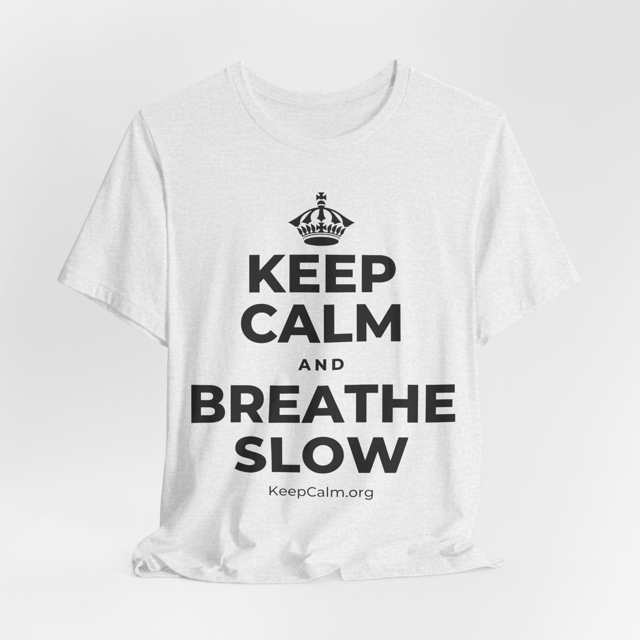 KEEP CALM AND BREATHE SLOW T-Shirt (Soft Cream–Heather Mauve)