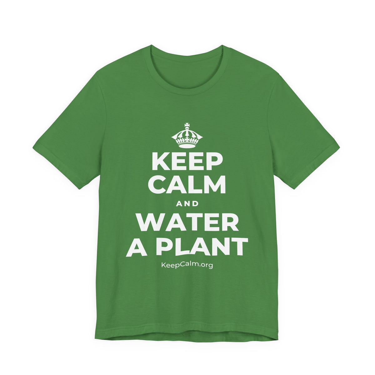 KEEP CALM AND WATER A PLANT T-Shirt (Baby Blue–Silver)
